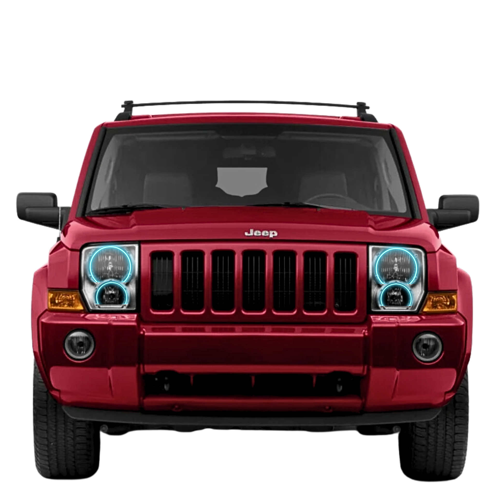 2005-2010 Jeep Commander Multicolor Halo Kit - RGB Halo Kits Multicolor Flow Series Color Chasing RGBWA LED headlight kit Colorshift Oracle Lighting Trendz OneUpLighting Morimoto theretrofitsource AutoLEDTech Diode Dynamics