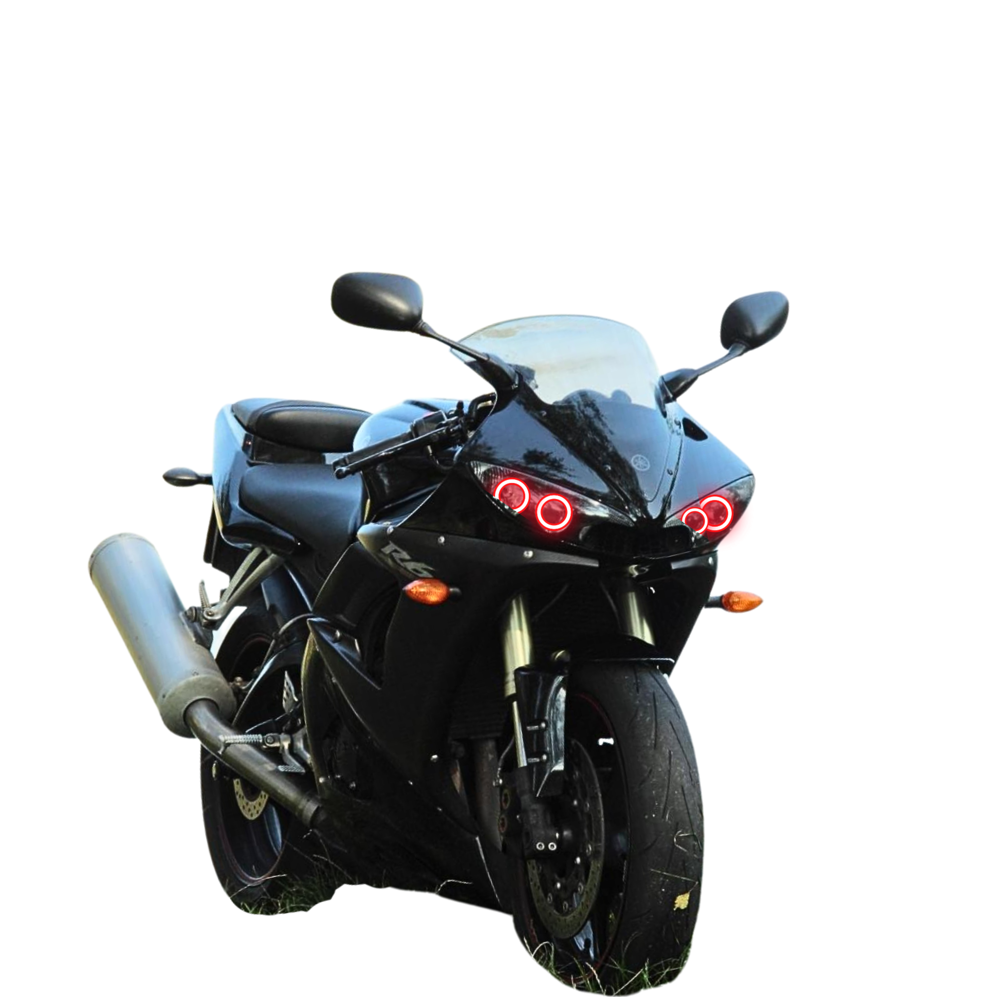 2003-2005 Yamaha R6 Motorcycle Multicolor Halo Kit - RGB Halo Kits Multicolor Flow Series Color Chasing RGBWA LED headlight kit Colorshift Oracle Lighting Trendz OneUpLighting Morimoto theretrofitsource AutoLEDTech Diode Dynamics