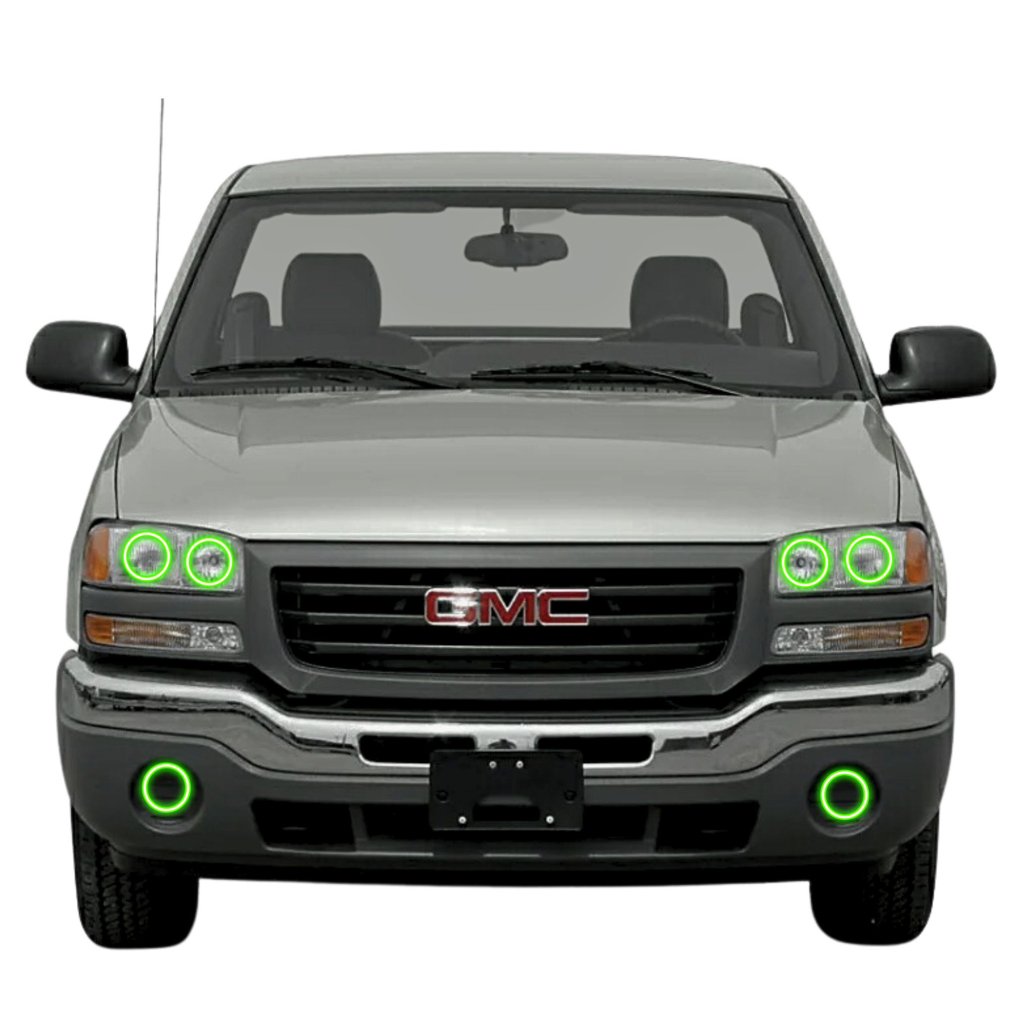 1999-2006 GMC Sierra Multicolor Halo Kit - RGB Halo Kits Multicolor Flow Series Color Chasing RGBWA LED headlight kit Colorshift Oracle Lighting Trendz OneUpLighting Morimoto theretrofitsource AutoLEDTech Diode Dynamics