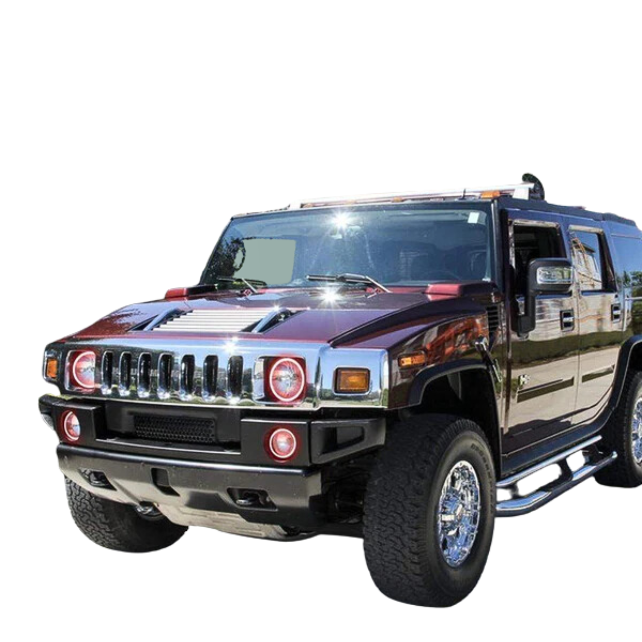 2003-2010 Hummer H2 Multicolor Halo Kit - RGB Halo Kits Multicolor Flow Series Color Chasing RGBWA LED headlight kit Colorshift Oracle Lighting Trendz OneUpLighting Morimoto theretrofitsource AutoLEDTech Diode Dynamics