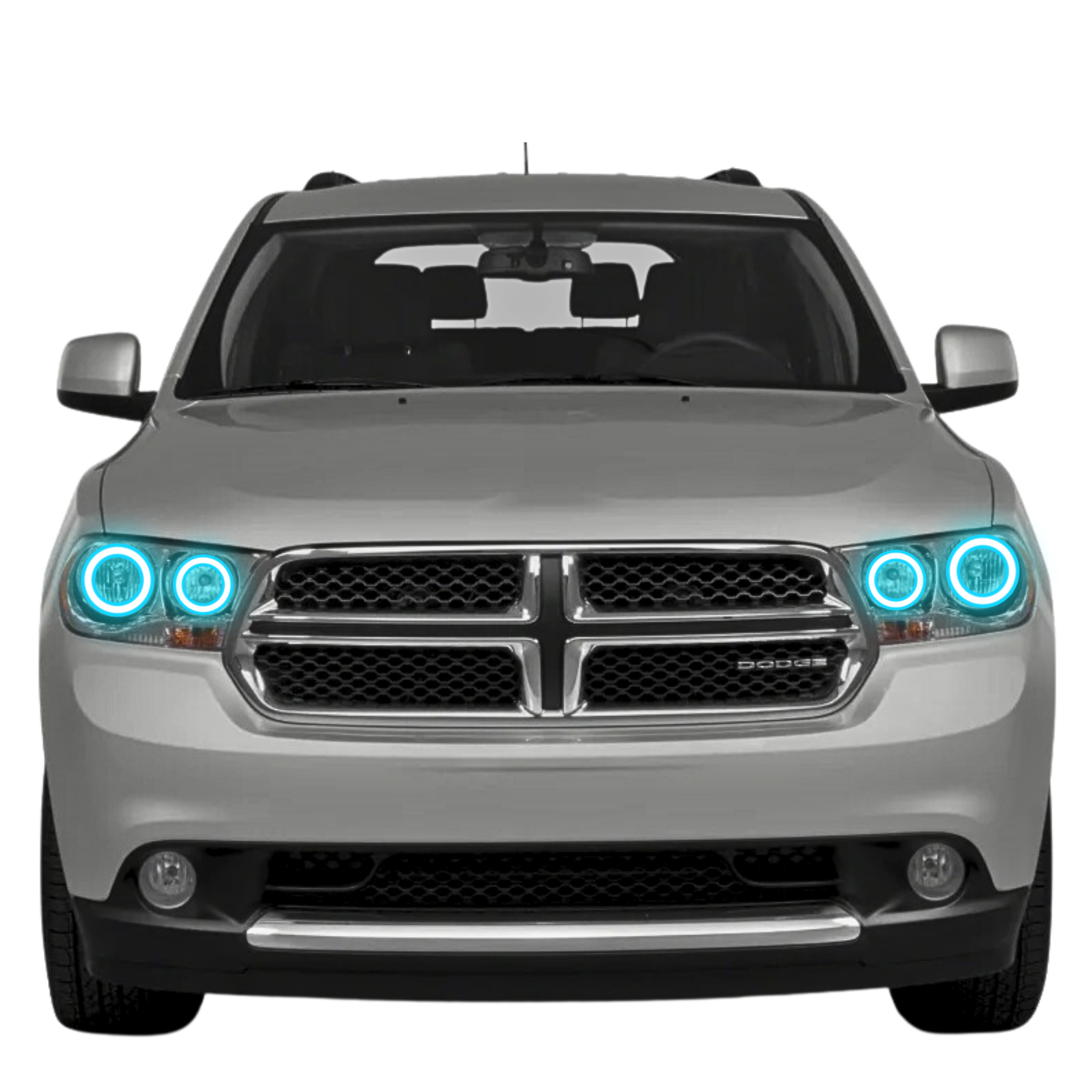 2011-2013 Dodge Durango Multicolor Halo Kit - RGB Halo Kits Multicolor Flow Series Color Chasing RGBWA LED headlight kit Colorshift Oracle Lighting Trendz OneUpLighting Morimoto theretrofitsource AutoLEDTech Diode Dynamics