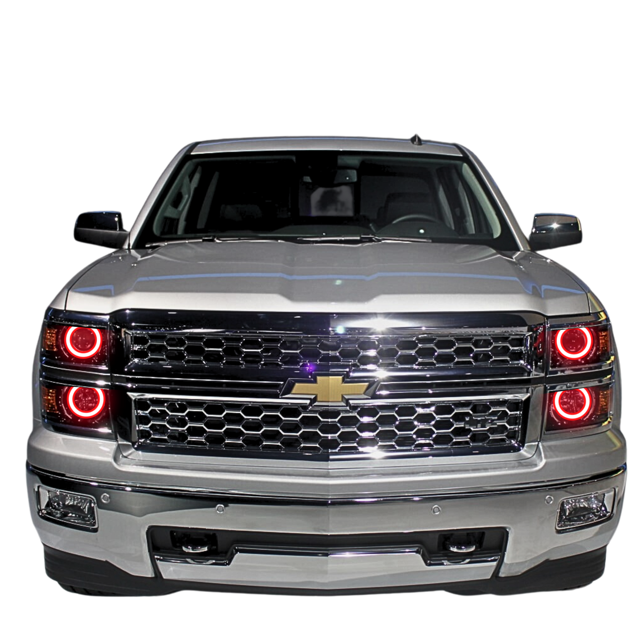 2014-2015 Chevrolet Silverado (Projector) Multicolor Halo Kit - RGB Halo Kits Multicolor Flow Series Color Chasing RGBWA LED headlight kit Oracle Lighting Trendz OneUpLighting Morimoto theretrofitsource AutoLEDTech Diode Dynamics