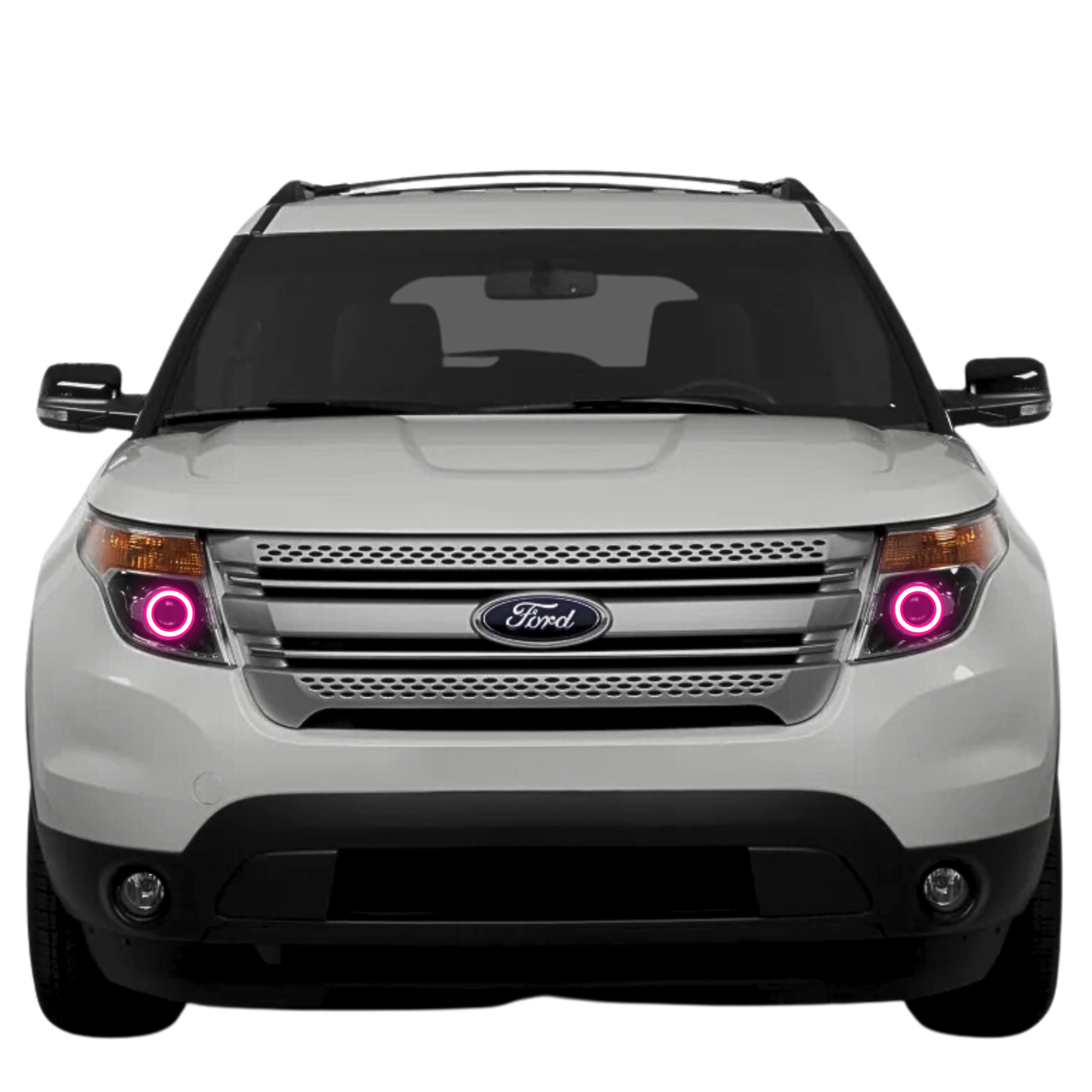 2011-2015 Ford Explorer Multicolor Halo Kit - RGB Halo Kits Multicolor Flow Series Color Chasing RGBWA LED headlight kit Colorshift Oracle Lighting Trendz OneUpLighting Morimoto theretrofitsource AutoLEDTech Diode Dynamics