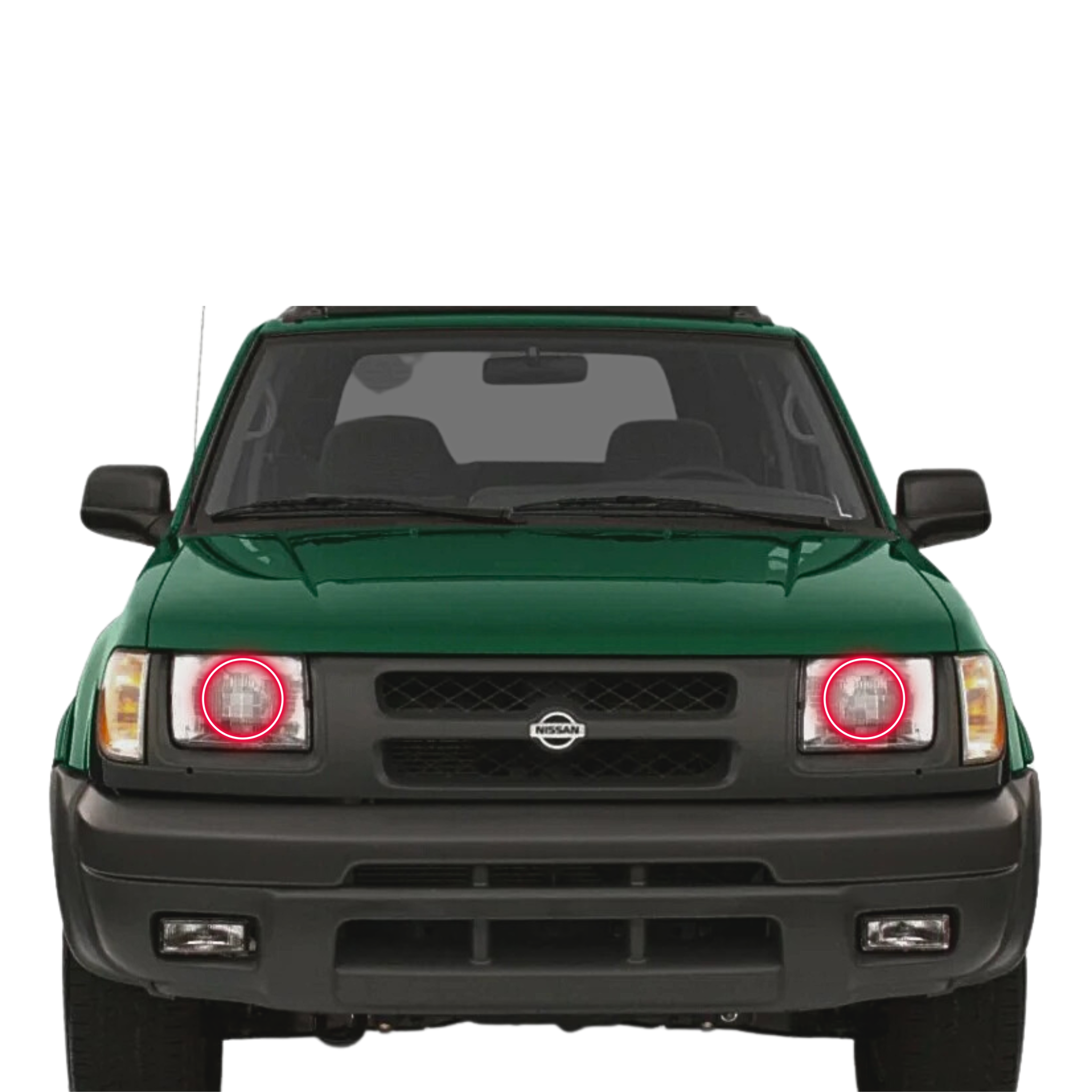 2000-2001 Nissan Xterra Multicolor Halo Kit - RGB Halo Kits Multicolor Flow Series Color Chasing RGBWA LED headlight kit Colorshift Oracle Lighting Trendz OneUpLighting Morimoto theretrofitsource AutoLEDTech Diode Dynamics