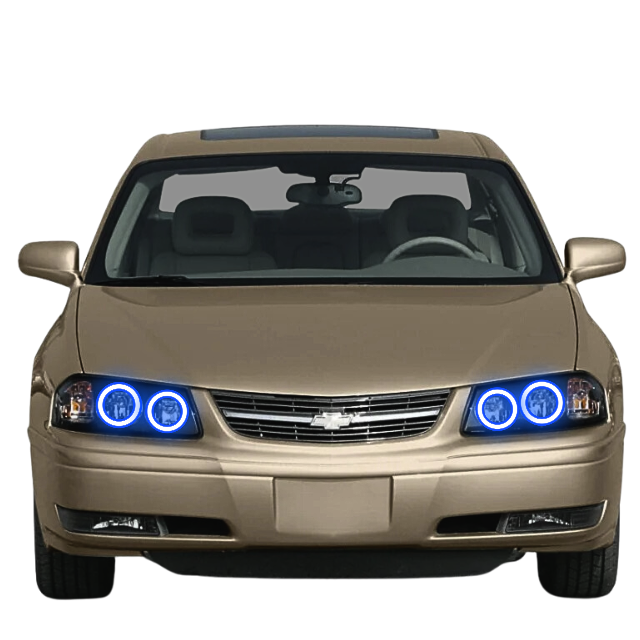 2000-2005 Chevrolet Impala Multicolor Halo Kit - RGB Halo Kits Multicolor Flow Series Color Chasing RGBWA LED headlight kit Colorshift Oracle Lighting Trendz OneUpLighting Morimoto theretrofitsource AutoLEDTech Diode Dynamics