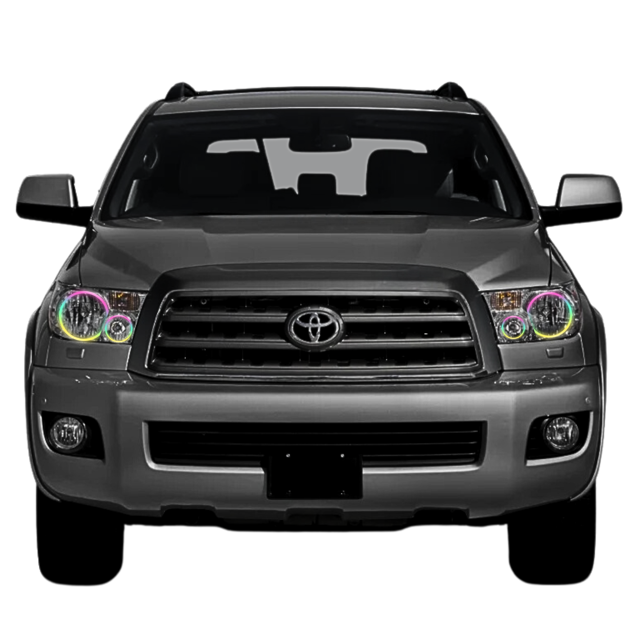 2008-2016 Toyota Sequoia Multicolor Halo Kit - RGB Halo Kits Multicolor Flow Series Color Chasing RGBWA LED headlight kit Colorshift Oracle Lighting Trendz OneUpLighting Morimoto theretrofitsource AutoLEDTech Diode Dynamics