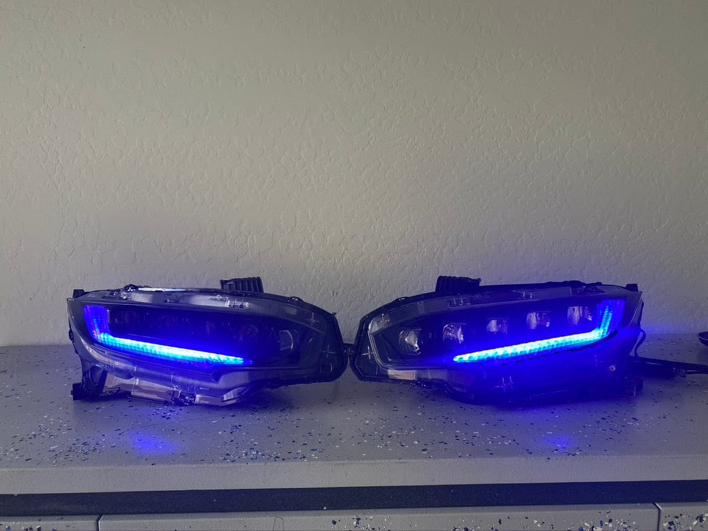 2016-2023 Honda Civic Multicolor DRL Boards - RGB Halo Kits Multicolor Flow Series Color Chasing RGBWA LED headlight kit Oracle Lighting Trendz OneUpLighting Morimoto theretrofitsource AutoLEDTech Diode Dynamics