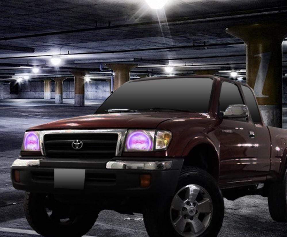 1998-2000 Toyota Tacoma Multicolor Halo Kit - RGB Halo Kits Multicolor Flow Series Color Chasing RGBWA LED headlight kit Colorshift Oracle Lighting Trendz OneUpLighting Morimoto theretrofitsource AutoLEDTech Diode Dynamics