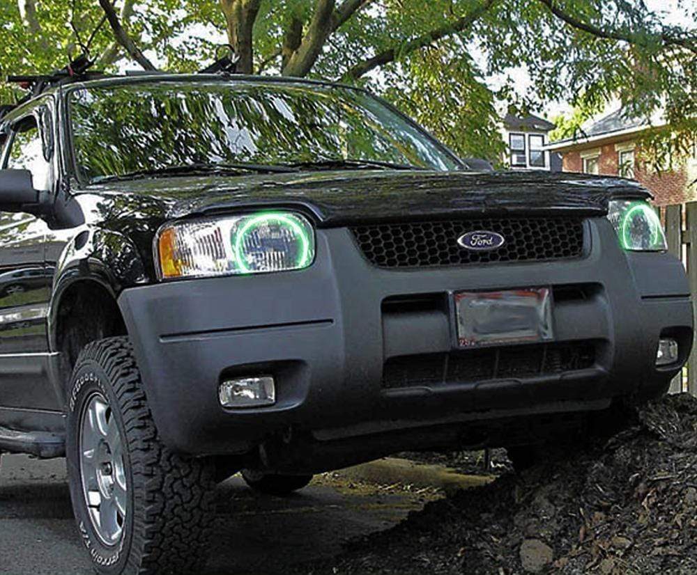 2001-2004 Ford Escape Multicolor Halo Kit - RGB Halo Kits Multicolor Flow Series Color Chasing RGBWA LED headlight kit Colorshift Oracle Lighting Trendz OneUpLighting Morimoto theretrofitsource AutoLEDTech Diode Dynamics