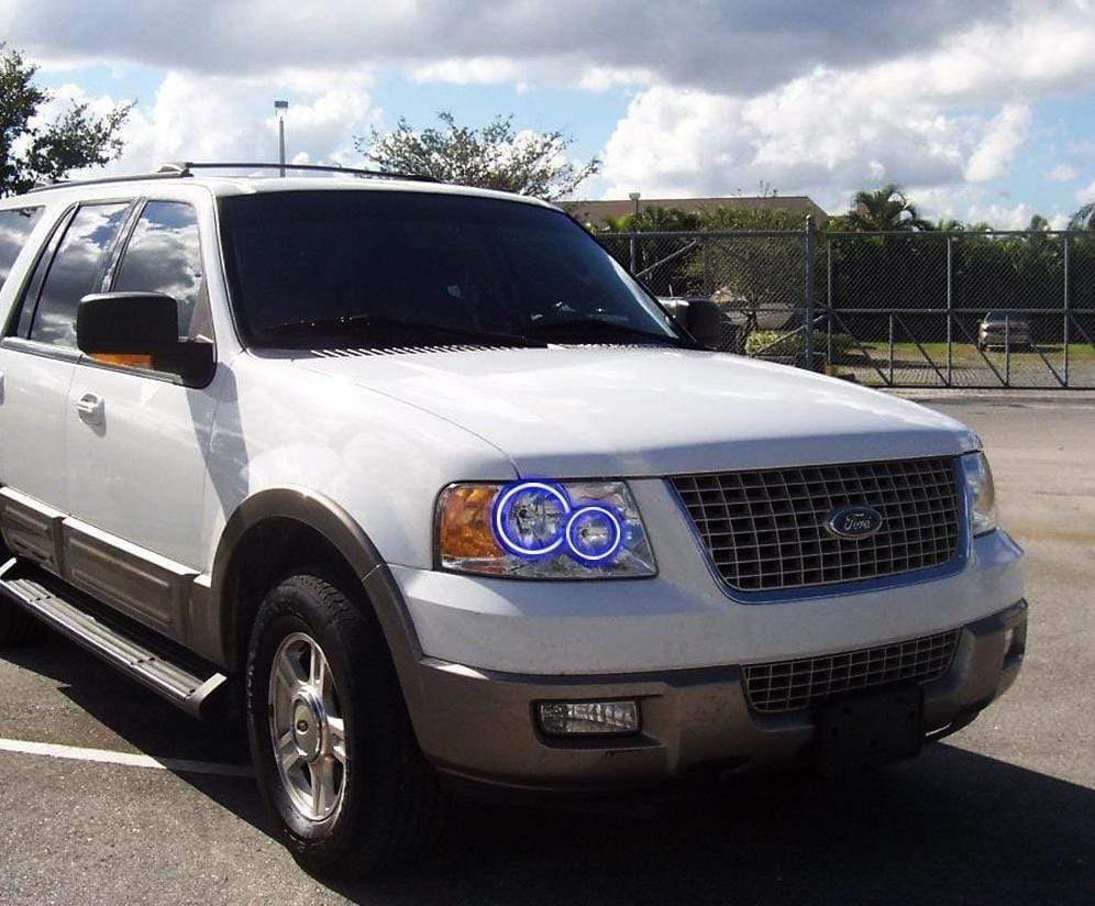 2003-2006 Ford Expedition Multicolor Halo Kit - RGB Halo Kits Multicolor Flow Series Color Chasing RGBWA LED headlight kit Colorshift Oracle Lighting Trendz OneUpLighting Morimoto theretrofitsource AutoLEDTech Diode Dynamics