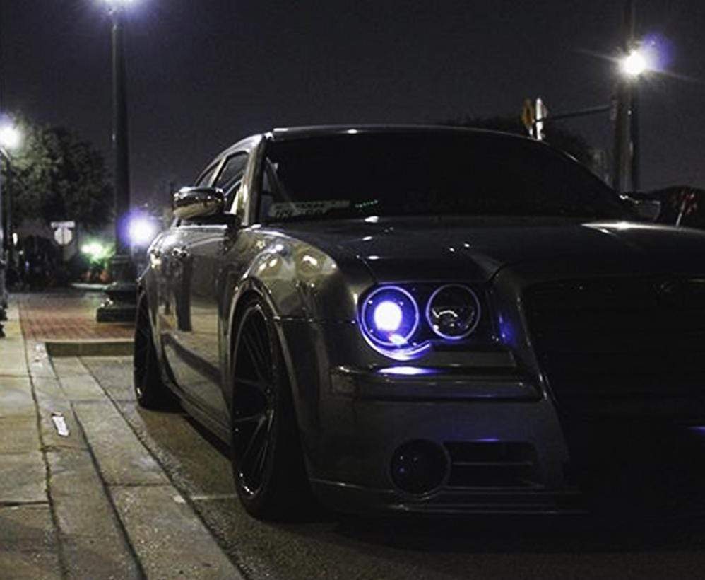 2005-2010 Chrysler 300 Multicolor Halo Kit (Base Model) - RGB Halo Kits Multicolor Flow Series Color Chasing RGBWA LED headlight kit Colorshift Oracle Lighting Trendz OneUpLighting Morimoto theretrofitsource AutoLEDTech Diode Dynamics