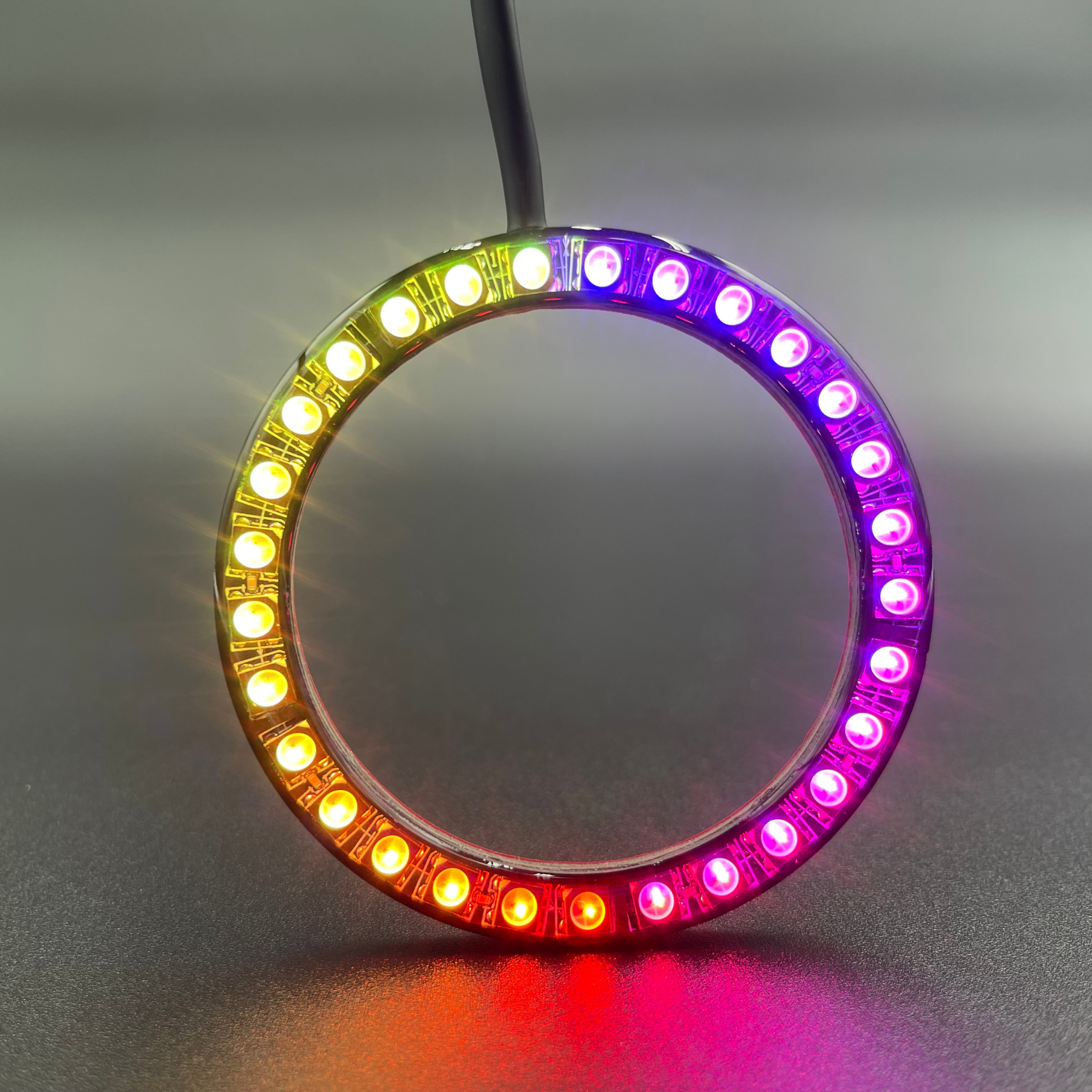 1987-1993 Ford Mustang Multicolor Halo Kit - RGB Halo Kits Multicolor Flow Series Color Chasing RGBWA LED headlight kit Colorshift Oracle Lighting Trendz OneUpLighting Morimoto theretrofitsource AutoLEDTech Diode Dynamics