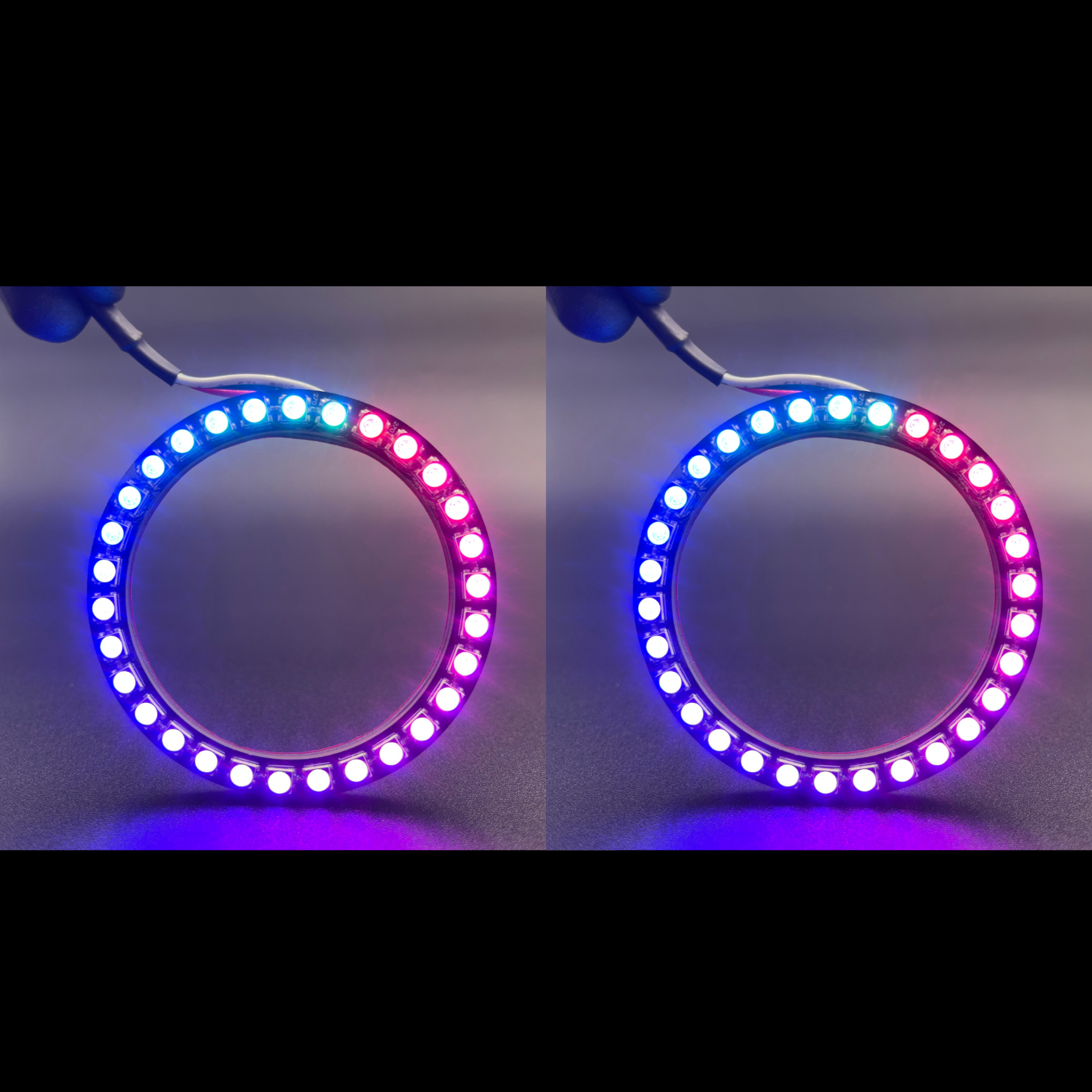 2013-2014 Ford F150 Raptor Multicolor Halo Kit - RGB Halo Kits Multicolor Flow Series Color Chasing RGBWA LED headlight kit Oracle Lighting Trendz OneUpLighting Morimoto theretrofitsource AutoLEDTech Diode Dynamics