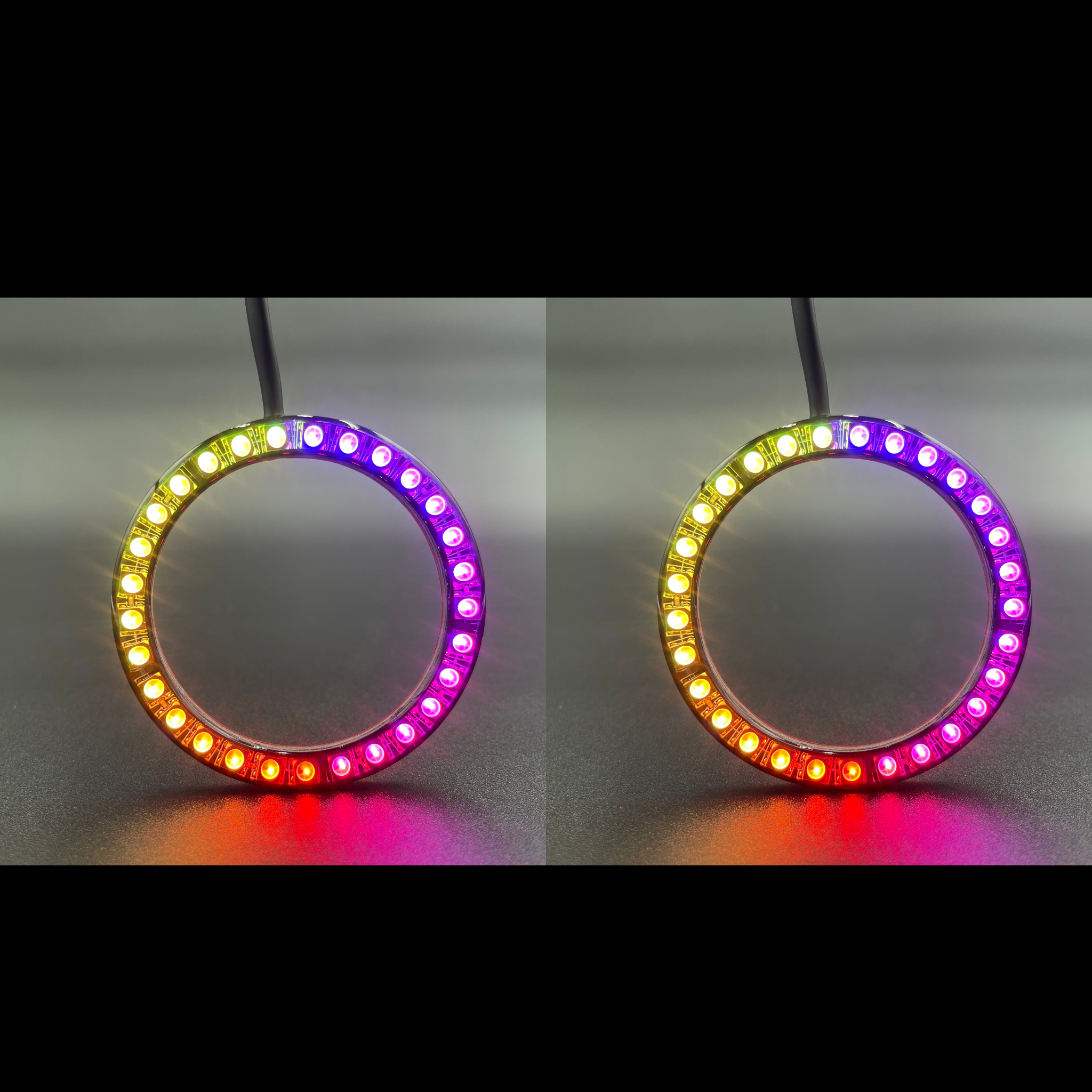 2005-2006 Volkswagen Touareg Multicolor Halo Kit - RGB Halo Kits Multicolor Flow Series Color Chasing RGBWA LED headlight kit Colorshift Oracle Lighting Trendz OneUpLighting Morimoto theretrofitsource AutoLEDTech Diode Dynamics