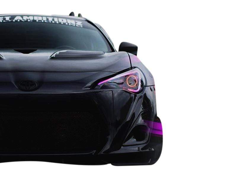 2012-2017 Scion FRS Spec-D Flow Series/Color Chasing DRL Boards - RGB Halo Kits Multicolor Flow Series Color Chasing RGBWA LED headlight kit Oracle Lighting Trendz OneUpLighting Morimoto theretrofitsource AutoLEDTech Diode Dynamics