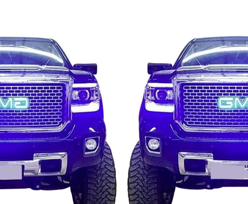 2014-2015 GMC Sierra RGBW DRL Boards - RGB Halo Kits Multicolor Flow Series Color Chasing RGBWA LED headlight kit Oracle Lighting Trendz OneUpLighting Morimoto theretrofitsource AutoLEDTech Diode Dynamics