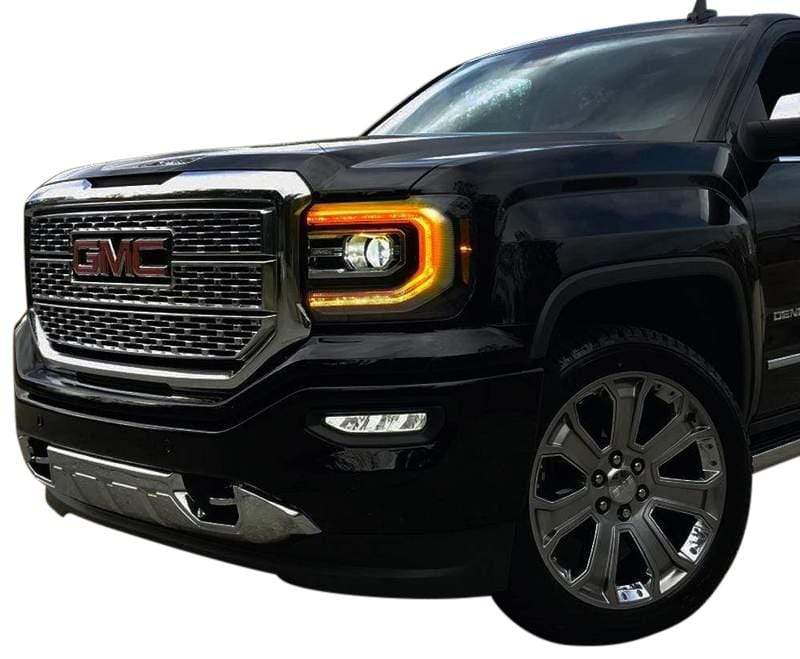 2016-2018 GMC Sierra Multicolor DRL Boards - RGB Halo Kits Multicolor Flow Series Color Chasing RGBWA LED headlight kit Oracle Lighting Trendz OneUpLighting Morimoto theretrofitsource AutoLEDTech Diode Dynamics