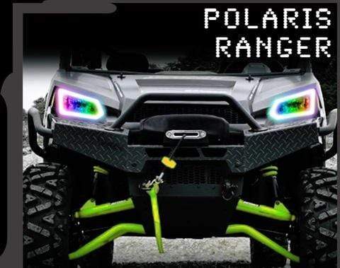 Oracle Halo Kits Color Chasing / Bluetooth Controller 2014-2019 Polaris Ranger 570/900/1000 Oracle Color Chasing Headlight Halo Kit