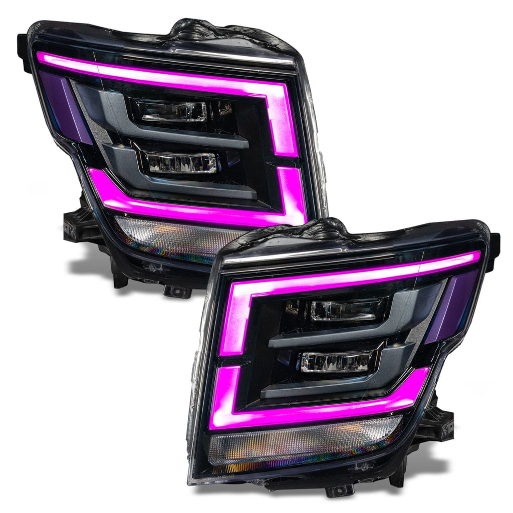 2021-2022 Nissan Titan RGBW DRL Boards - RGB Halo Kits Multicolor Flow Series Color Chasing RGBWA LED headlight kit Colorshift Oracle Lighting Trendz OneUpLighting Morimoto theretrofitsource AutoLEDTech Diode Dynamics