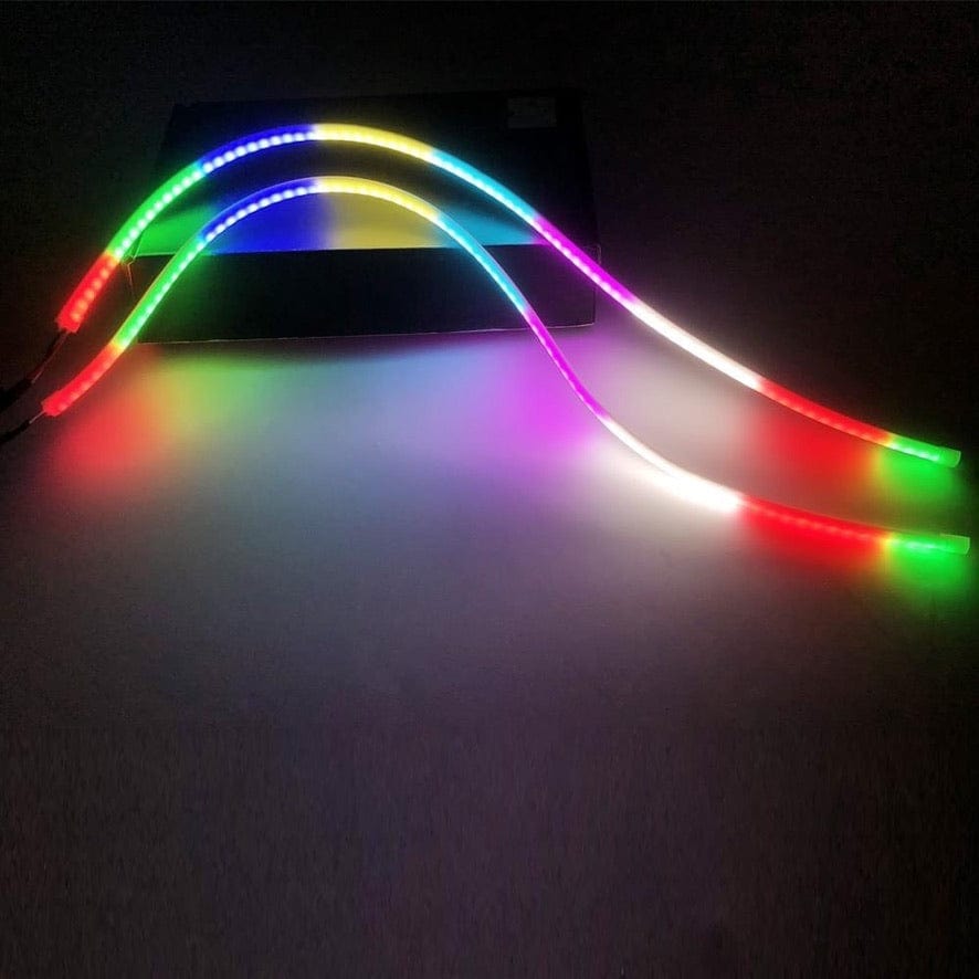 2021-2024 Dodge Durango Multicolor DRL Strips - RGB Halo Kits Multicolor Flow Series Color Chasing RGBWA LED headlight kit Colorshift Oracle Lighting Trendz OneUpLighting Morimoto theretrofitsource AutoLEDTech Diode Dynamics