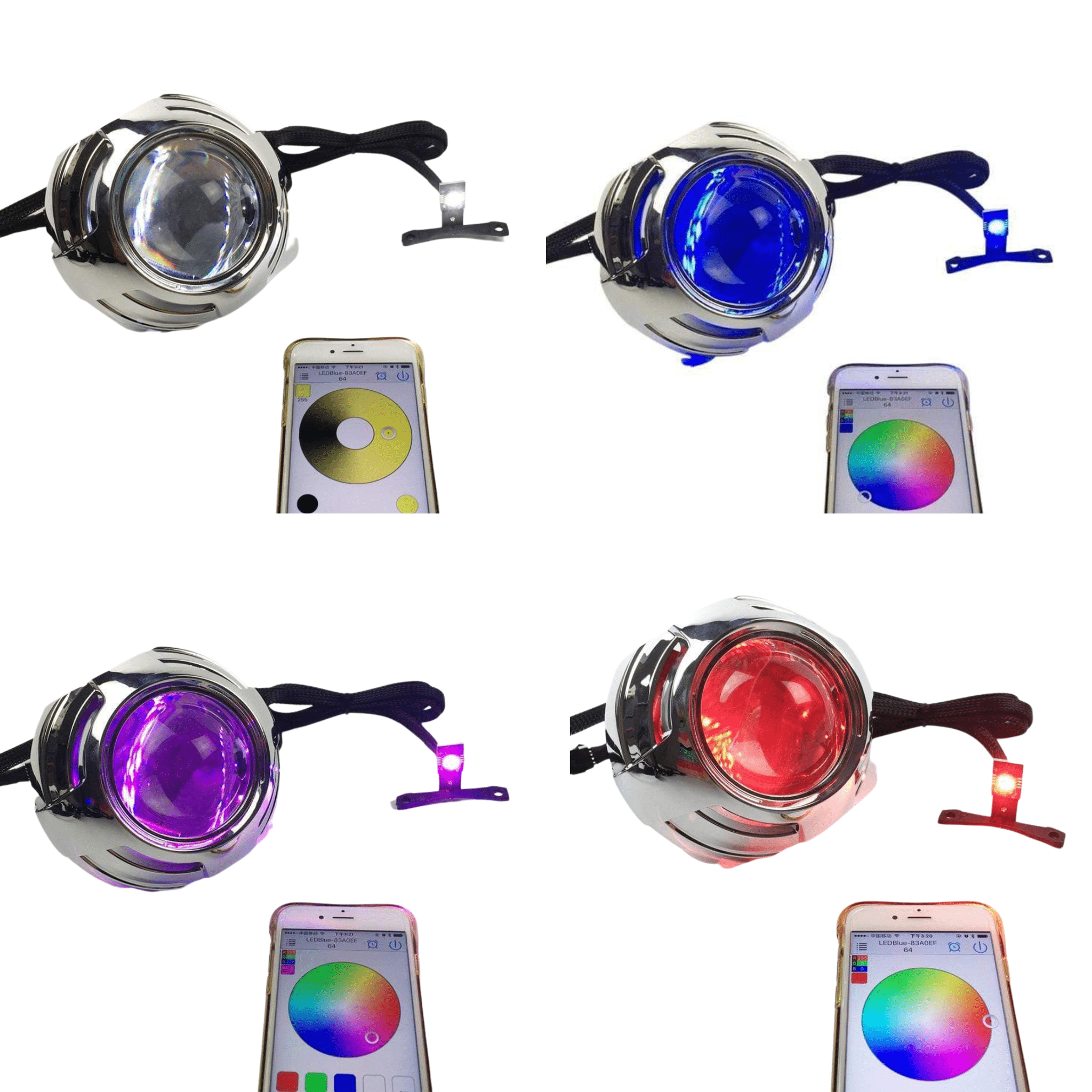 Multicolor Demon Eyes | RGBW - RGB Halo Kits Multicolor Flow Series Color Chasing RGBWA LED headlight kit Oracle Lighting Trendz OneUpLighting Morimoto theretrofitsource AutoLEDTech Diode Dynamics