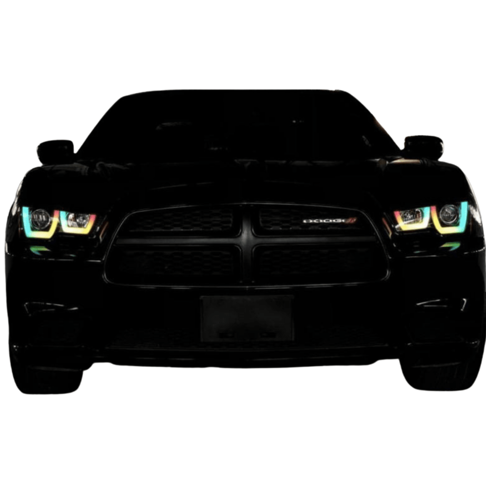 2011-2014 Dodge Charger Flow Series/Color Chasing DRL Boards (for Spec-D Headlights) - RGB Halo Kits Multicolor Flow Series Color Chasing RGBWA LED headlight kit Colorshift Oracle Lighting Trendz OneUpLighting Morimoto theretrofitsource AutoLEDTech Diode Dynamics