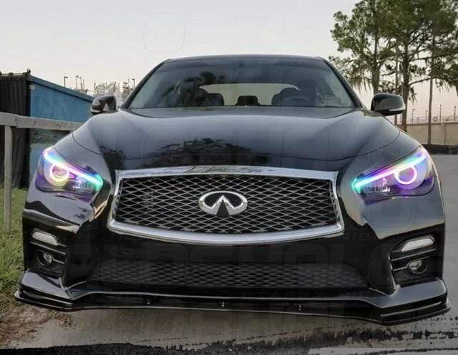 2014-2023 Infiniti Q50 Multicolor DRL Boards - RGB Halo Kits Multicolor Flow Series Color Chasing RGBWA LED headlight kit Oracle Lighting Trendz OneUpLighting Morimoto theretrofitsource AutoLEDTech Diode Dynamics