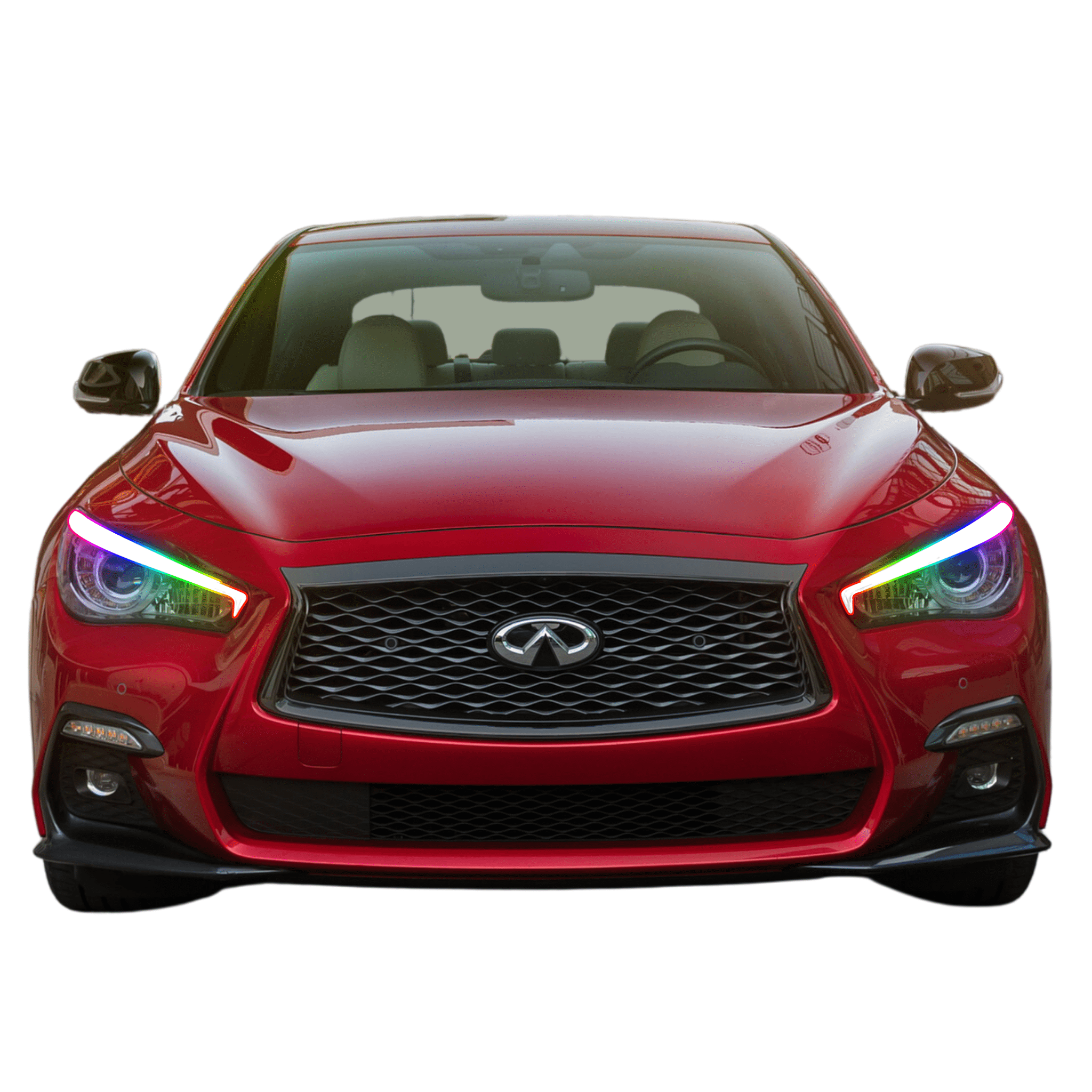 2014-2023 Infiniti Q50 Multicolor DRL Boards - RGB Halo Kits Multicolor Flow Series Color Chasing RGBWA LED headlight kit Oracle Lighting Trendz OneUpLighting Morimoto theretrofitsource AutoLEDTech Diode Dynamics