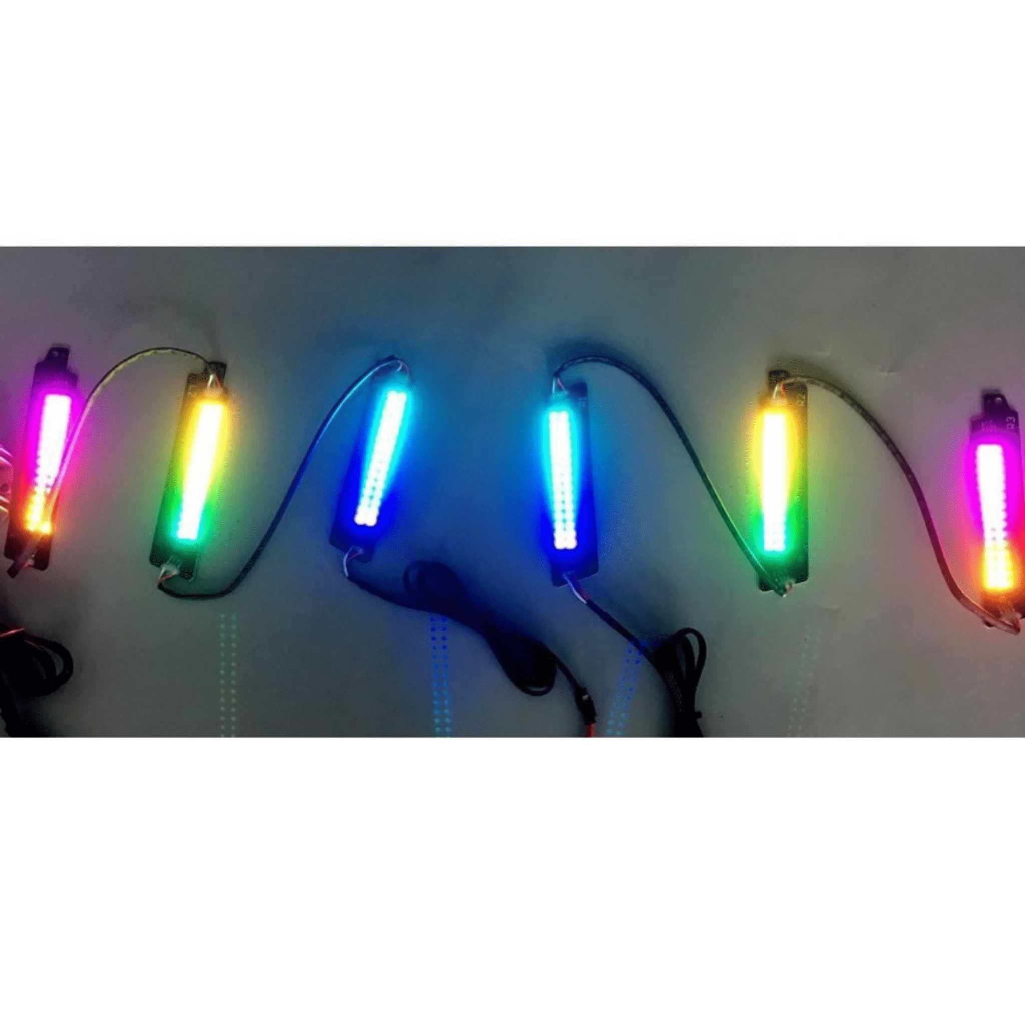 2015-2017 Ford Mustang Multicolor DRL Boards - RGB Halo Kits Multicolor Flow Series Color Chasing RGBWA LED headlight kit Oracle Lighting Trendz OneUpLighting Morimoto theretrofitsource AutoLEDTech Diode Dynamics