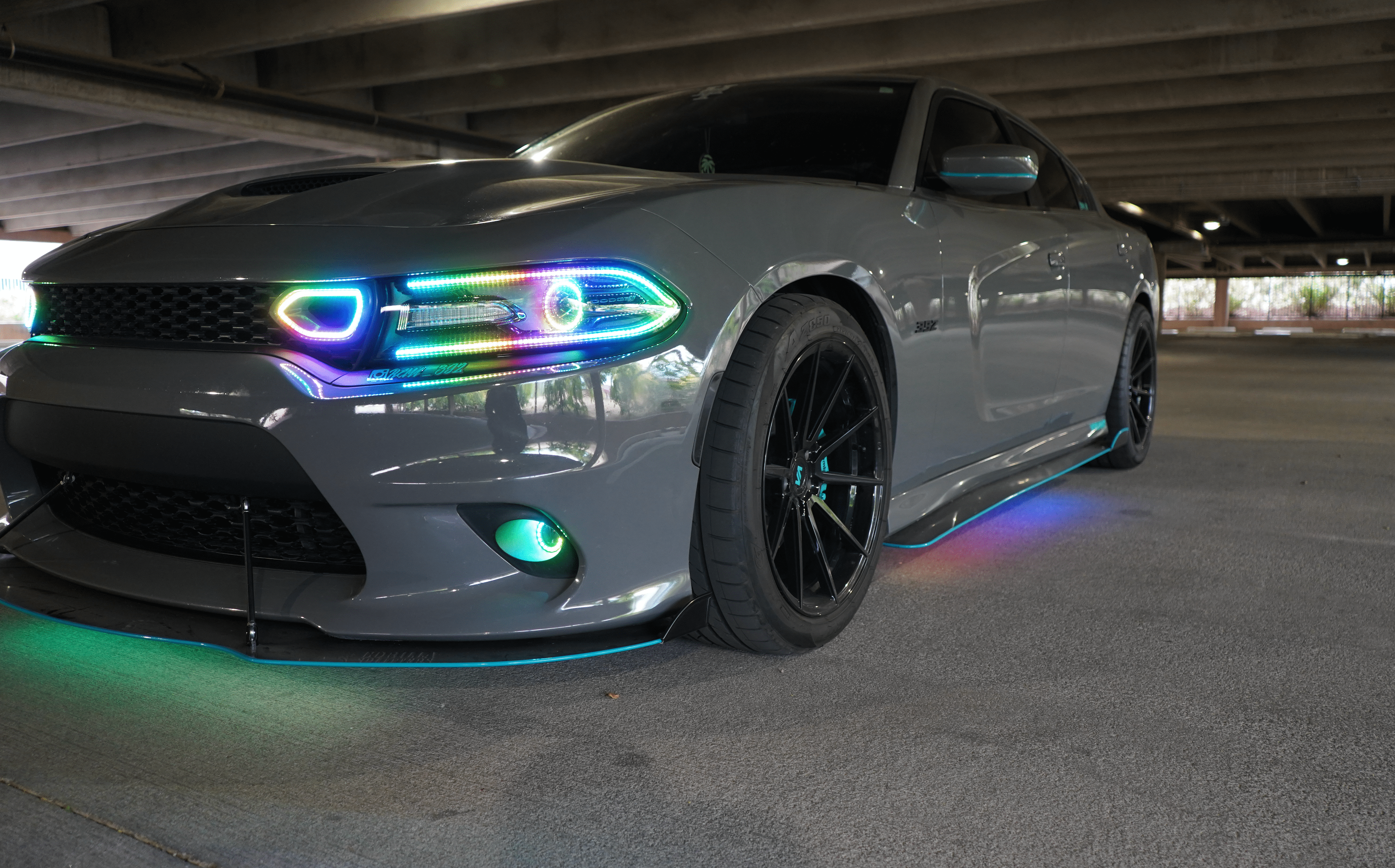 2015-2023 Dodge Charger Flow Series DRL Boards - RGB Halo Kits Multicolor Flow Series Color Chasing RGBWA LED headlight kit Oracle Lighting Trendz OneUpLighting Morimoto theretrofitsource AutoLEDTech Diode Dynamics