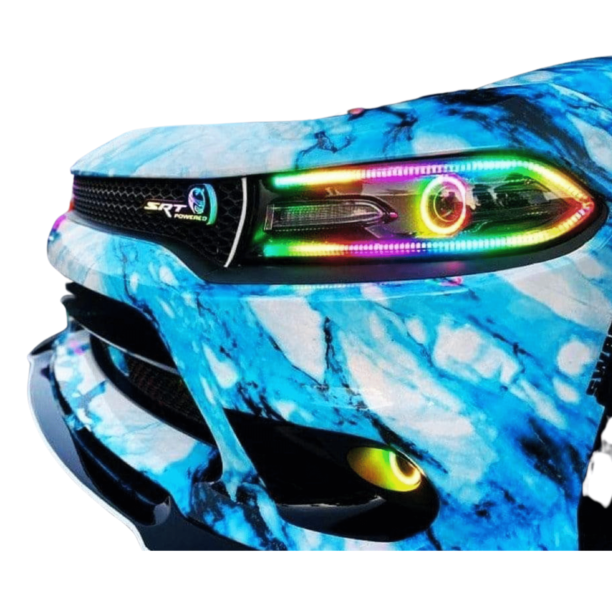 2015-2023 Dodge Charger Flow Series DRL Boards - RGB Halo Kits Multicolor Flow Series Color Chasing RGBWA LED headlight kit Oracle Lighting Trendz OneUpLighting Morimoto theretrofitsource AutoLEDTech Diode Dynamics