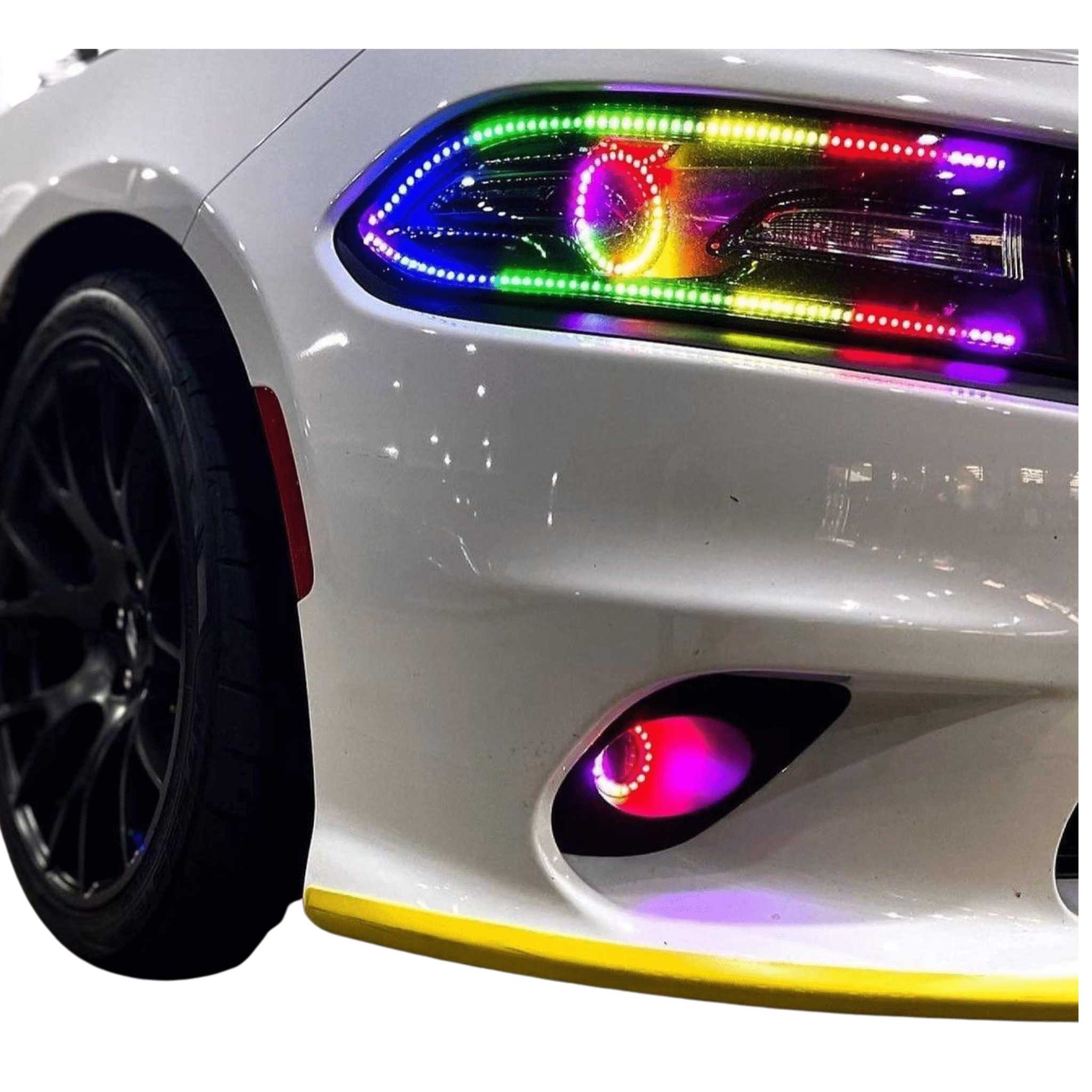 RGB Halo Kits DRL Boards 2015-2022 Dodge Charger Flow Series Color Chasing DRL Headlight Kit