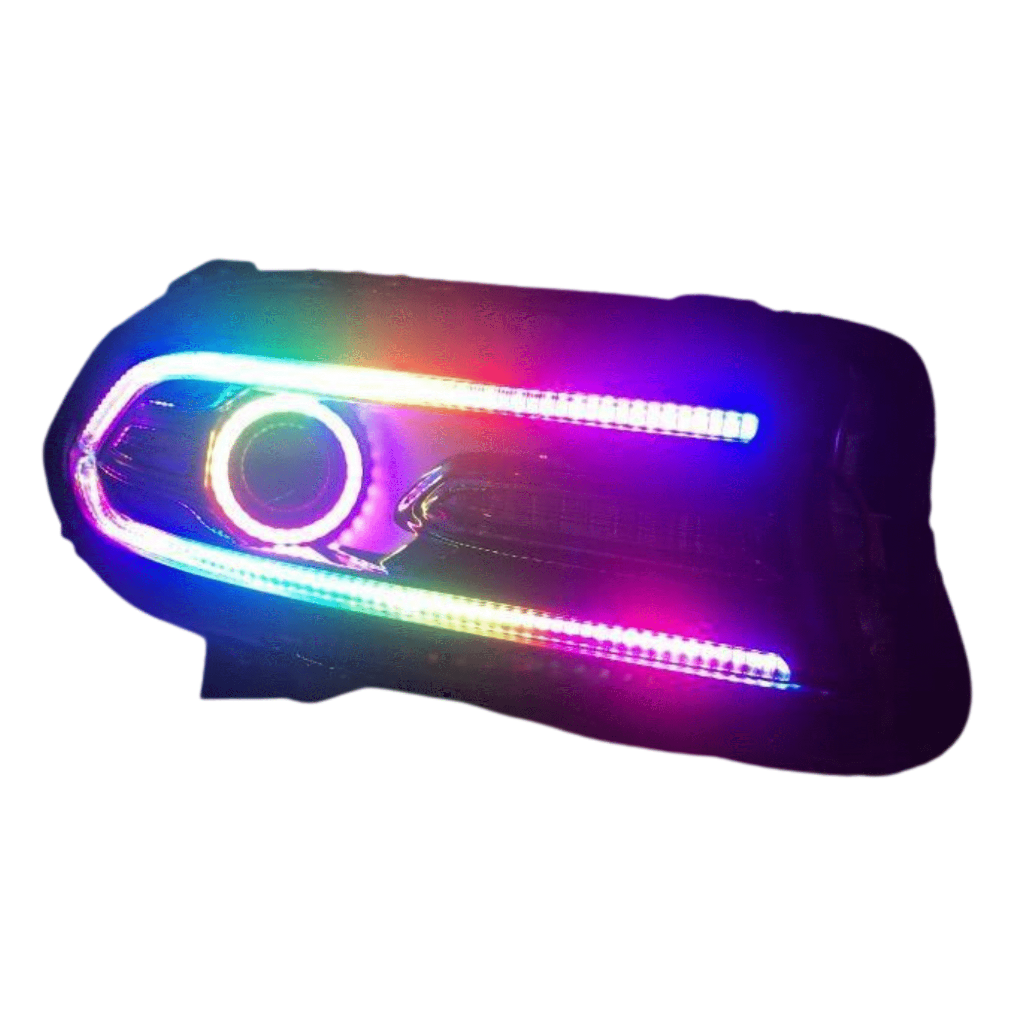 2015-2023 Dodge Charger Flow Series DRL Boards - RGB Halo Kits Multicolor Flow Series Color Chasing RGBWA LED headlight kit Oracle Lighting Trendz OneUpLighting Morimoto theretrofitsource AutoLEDTech Diode Dynamics