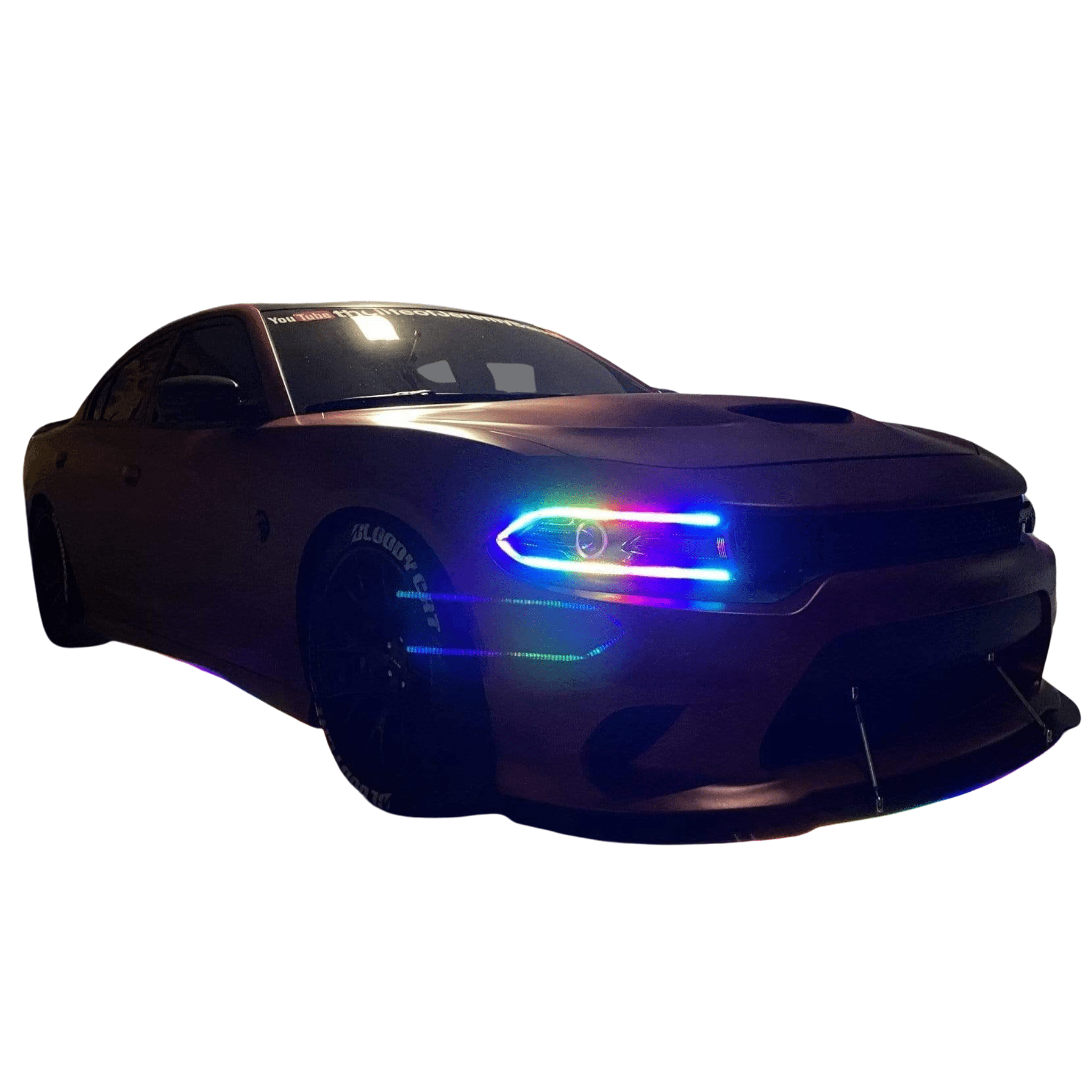 2015-2023 Dodge Charger Flow Series DRL Boards - RGB Halo Kits Multicolor Flow Series Color Chasing RGBWA LED headlight kit Oracle Lighting Trendz OneUpLighting Morimoto theretrofitsource AutoLEDTech Diode Dynamics