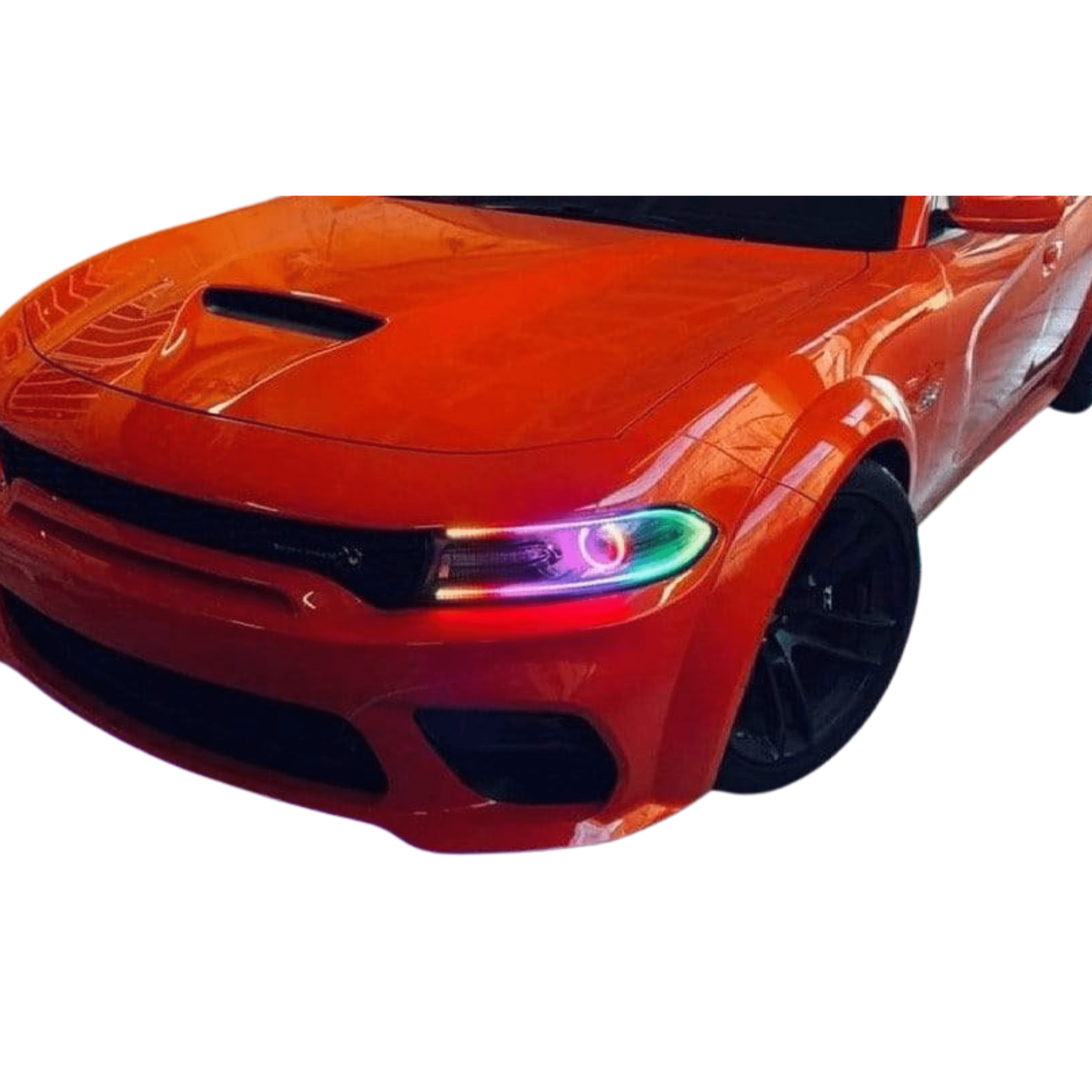 2015-2023 Dodge Charger Flow Series DRL Boards - RGB Halo Kits Multicolor Flow Series Color Chasing RGBWA LED headlight kit Oracle Lighting Trendz OneUpLighting Morimoto theretrofitsource AutoLEDTech Diode Dynamics