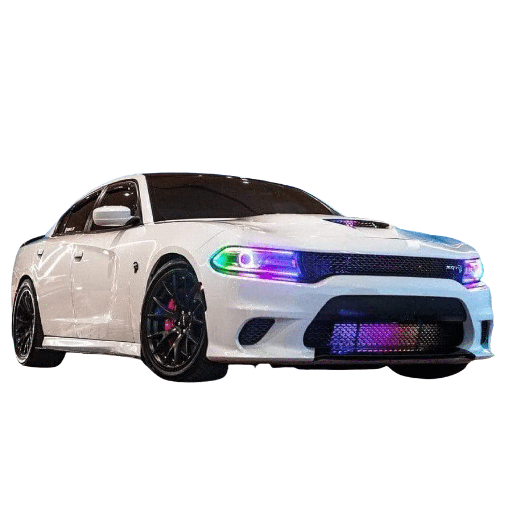 2015-2023 Dodge Charger Flow Series DRL Boards - RGB Halo Kits Multicolor Flow Series Color Chasing RGBWA LED headlight kit Oracle Lighting Trendz OneUpLighting Morimoto theretrofitsource AutoLEDTech Diode Dynamics