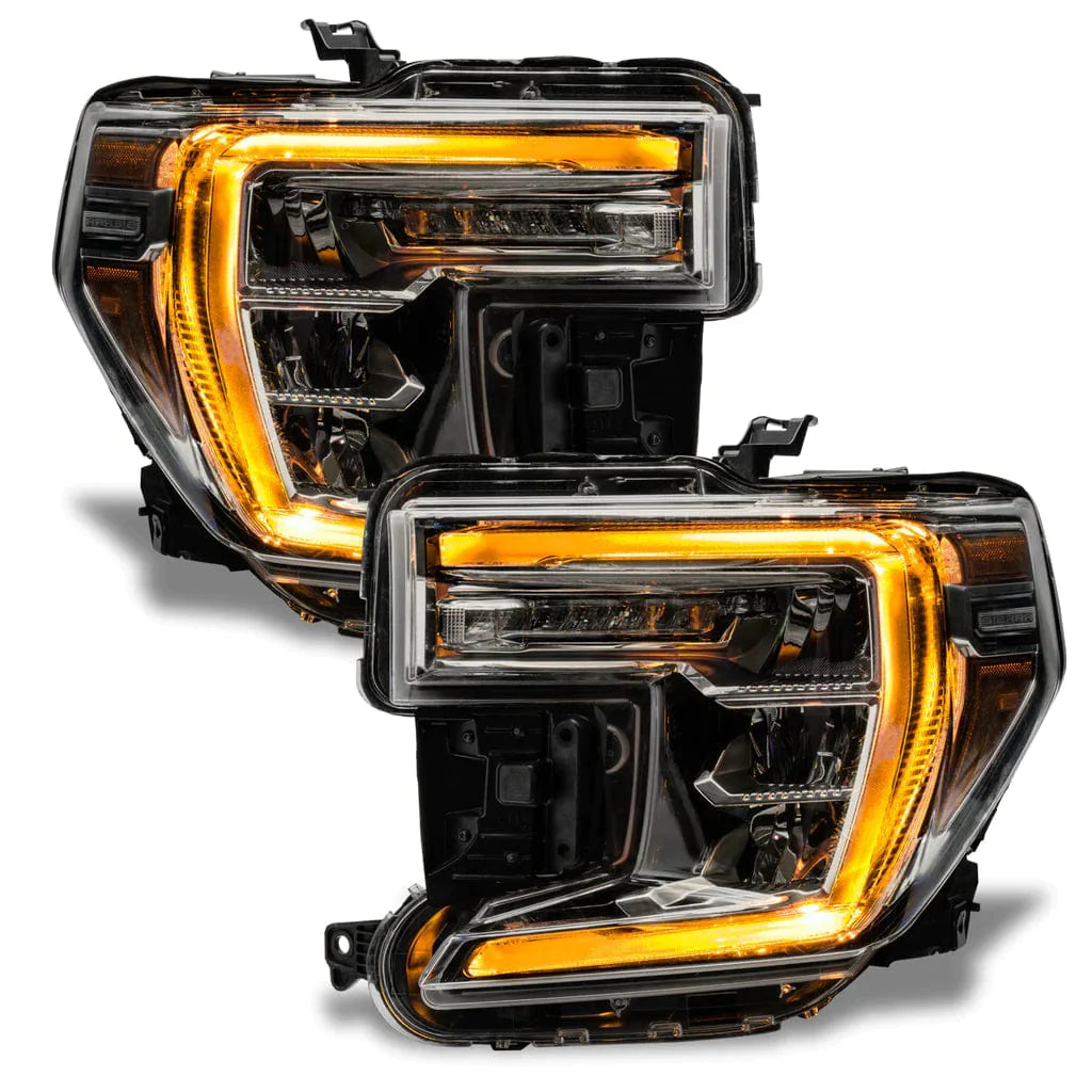 2019-2021 GMC Sierra 1500 RGBW DRL Boards - RGB Halo Kits Multicolor Flow Series Color Chasing RGBWA LED headlight kit Oracle Lighting Trendz OneUpLighting Morimoto theretrofitsource AutoLEDTech Diode Dynamics