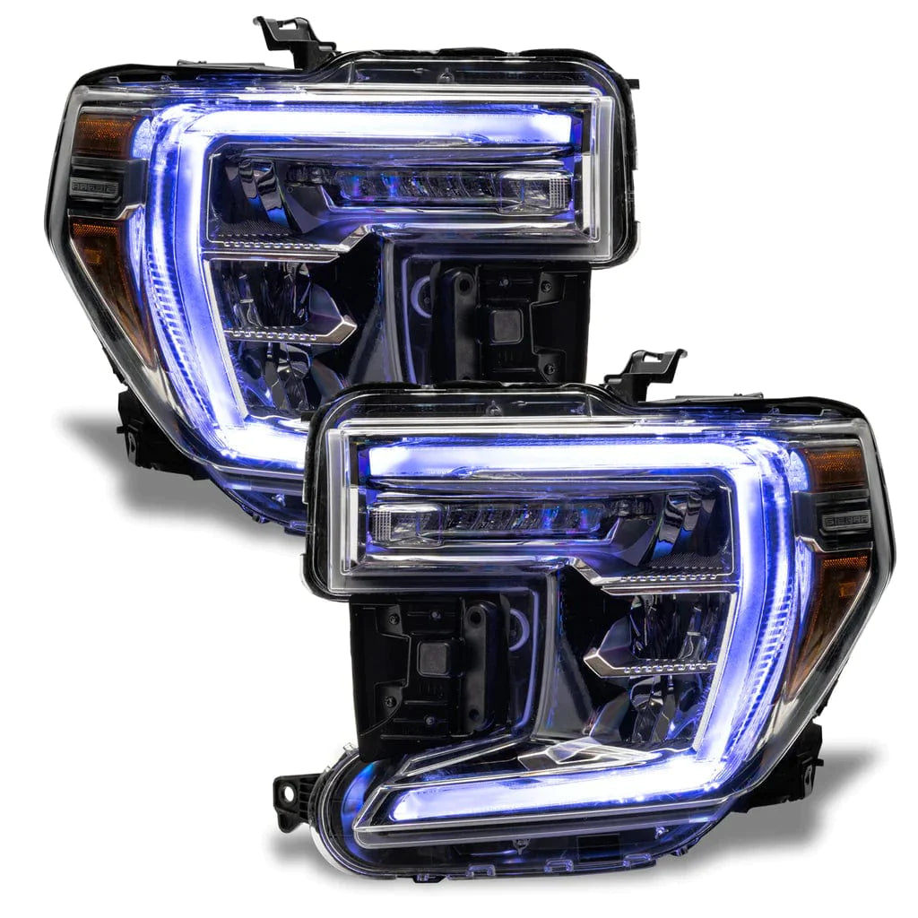 2019-2021 GMC Sierra 1500 RGBW DRL Boards - RGB Halo Kits Multicolor Flow Series Color Chasing RGBWA LED headlight kit Oracle Lighting Trendz OneUpLighting Morimoto theretrofitsource AutoLEDTech Diode Dynamics