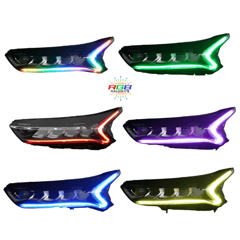 2021+ Kia K5 Flow Series/Color Chasing DRL Boards - RGB Halo Kits Multicolor Flow Series Color Chasing RGBWA LED headlight kit Colorshift Oracle Lighting Trendz OneUpLighting Morimoto theretrofitsource AutoLEDTech Diode Dynamics