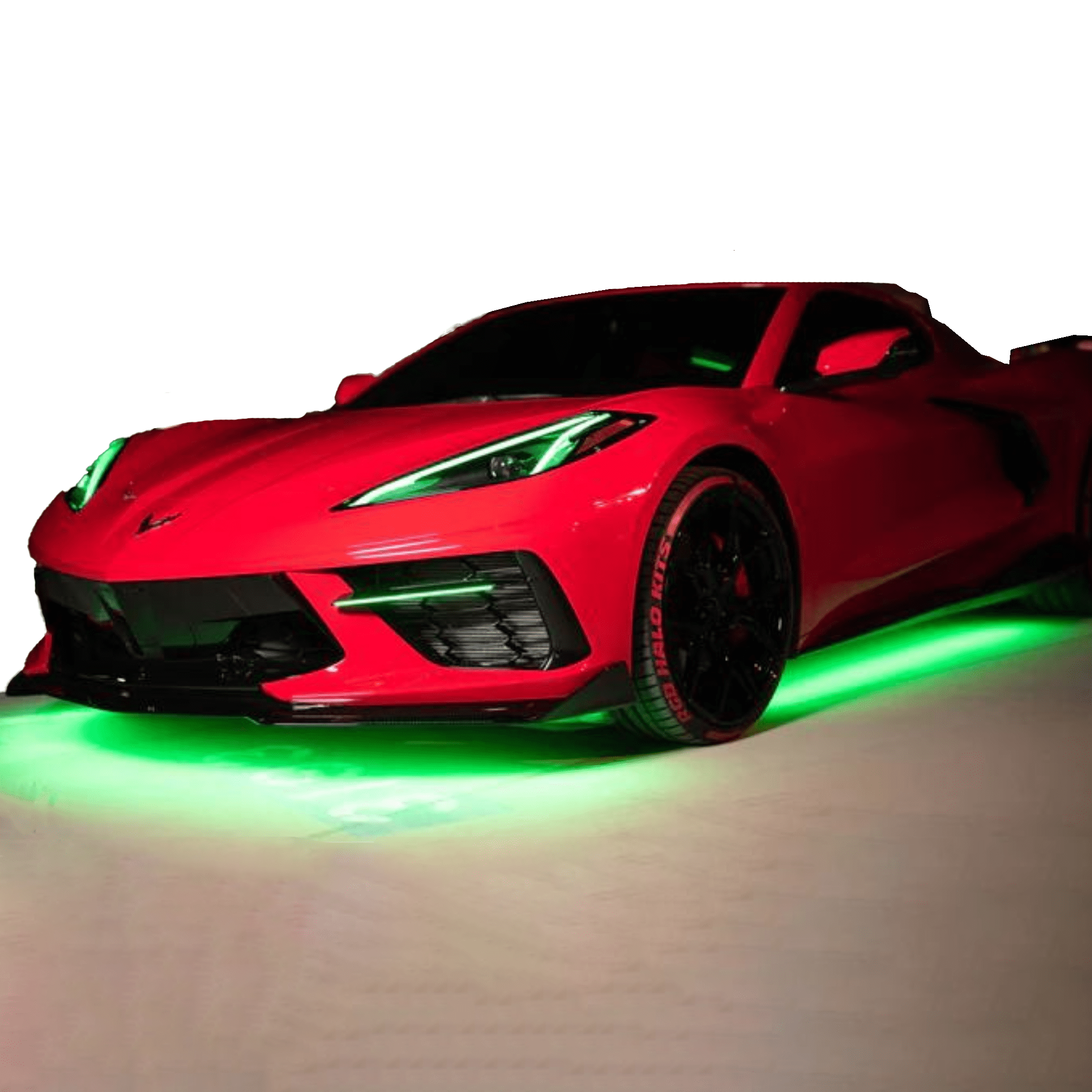 RGB Halo Kits DRL Boards RGB / Bluetooth Controller / Multicolor + Amber turn signal 2020-2024 Chevrolet C8 Corvette RGB LED Headlight DRL Kit + Accent Strip