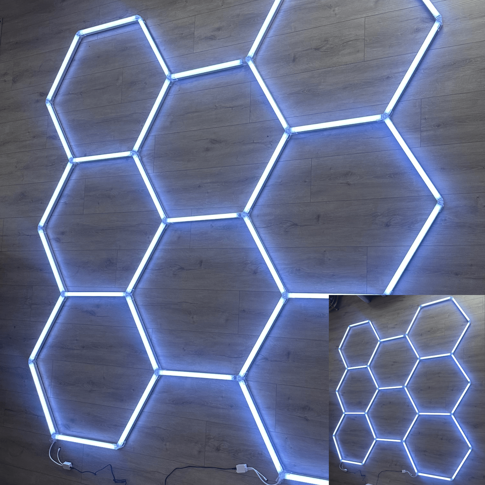 Flow Series Hexagon Garage Lighting Kit - RGB Halo Kits Multicolor Flow Series Color Chasing RGBWA LED headlight kit Oracle Lighting Trendz OneUpLighting Morimoto theretrofitsource AutoLEDTech Diode Dynamics