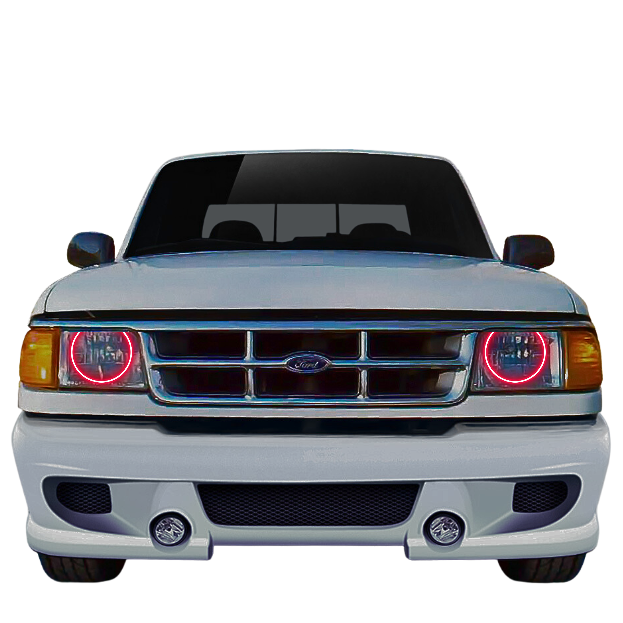 1993-1997 Ford Ranger Multicolor Halo Kit - RGB Halo Kits Multicolor Flow Series Color Chasing RGBWA LED headlight kit Colorshift Oracle Lighting Trendz OneUpLighting Morimoto theretrofitsource AutoLEDTech Diode Dynamics