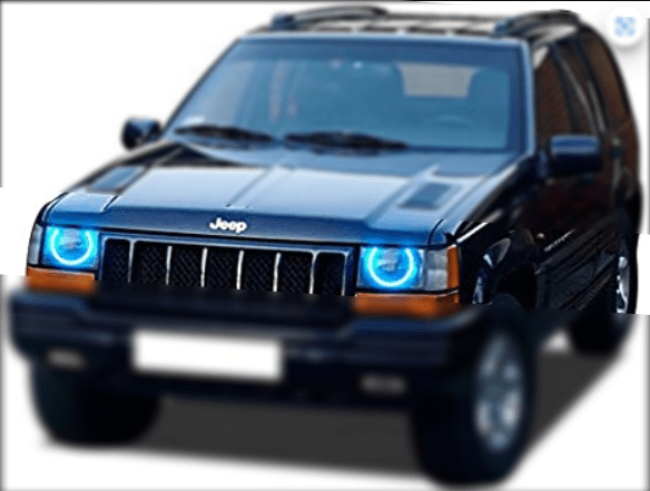 1993-1998 Jeep Grand Cherokee Multicolor Halo Kit - RGB Halo Kits Multicolor Flow Series Color Chasing RGBWA LED headlight kit Colorshift Oracle Lighting Trendz OneUpLighting Morimoto theretrofitsource AutoLEDTech Diode Dynamics