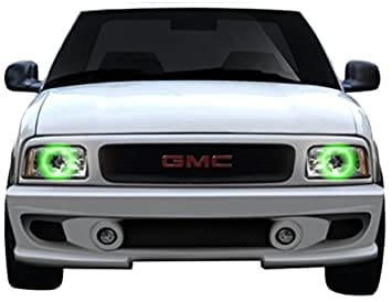 1994-1997 GMC Sonoma Multicolor Halo Kit - RGB Halo Kits Multicolor Flow Series Color Chasing RGBWA LED headlight kit Colorshift Oracle Lighting Trendz OneUpLighting Morimoto theretrofitsource AutoLEDTech Diode Dynamics