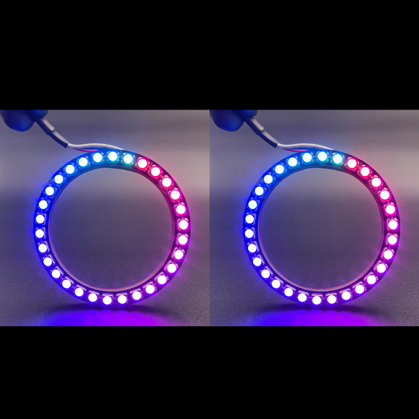 1994-1997 GMC Sonoma Multicolor Halo Kit - RGB Halo Kits Multicolor Flow Series Color Chasing RGBWA LED headlight kit Colorshift Oracle Lighting Trendz OneUpLighting Morimoto theretrofitsource AutoLEDTech Diode Dynamics