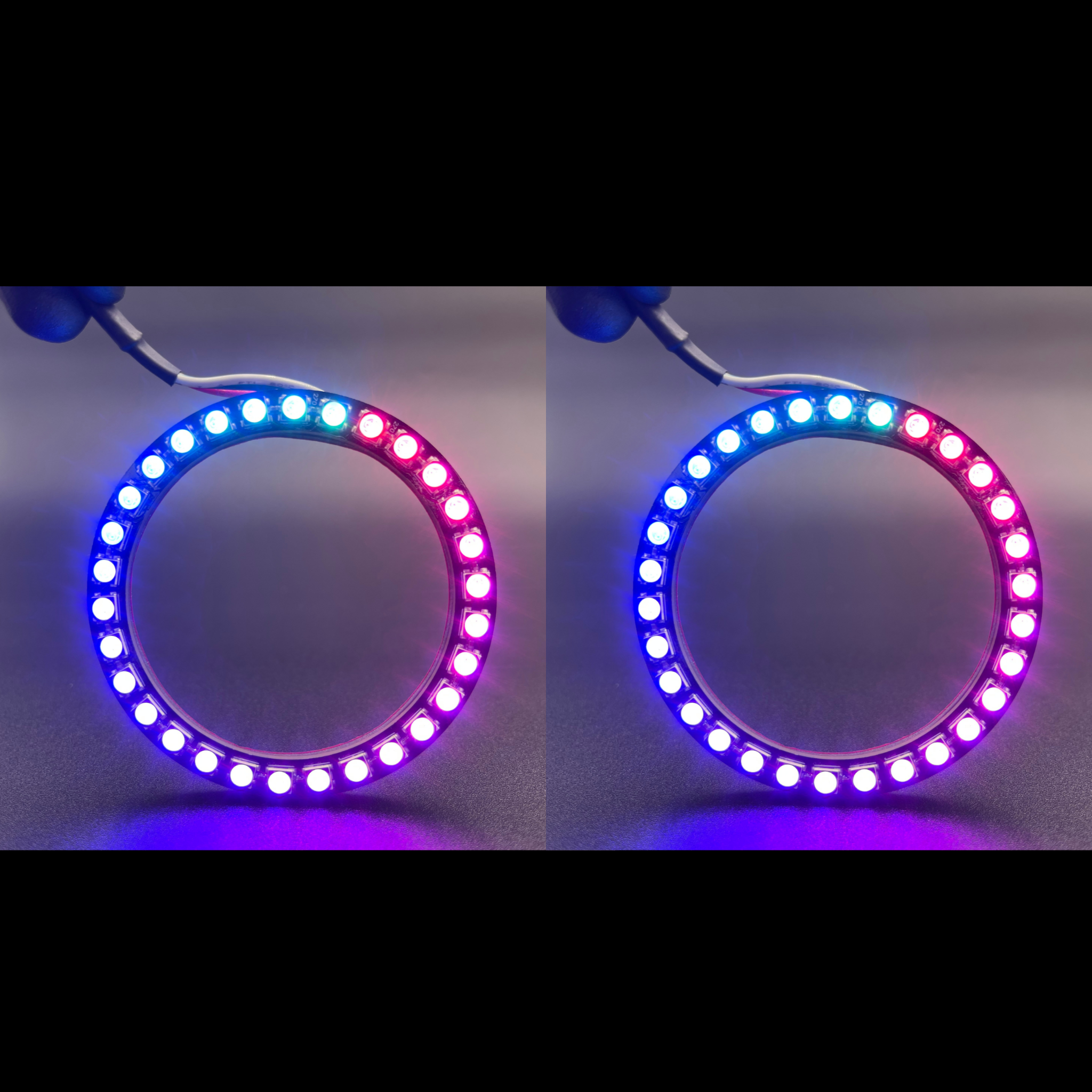 1995-1999 Mitsubishi Eclipse Multicolor Halo Kit - RGB Halo Kits Multicolor Flow Series Color Chasing RGBWA LED headlight kit Colorshift Oracle Lighting Trendz OneUpLighting Morimoto theretrofitsource AutoLEDTech Diode Dynamics