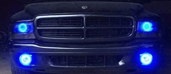 1998-2003 Dodge Durango Multicolor Halo Kit - RGB Halo Kits Multicolor Flow Series Color Chasing RGBWA LED headlight kit Colorshift Oracle Lighting Trendz OneUpLighting Morimoto theretrofitsource AutoLEDTech Diode Dynamics