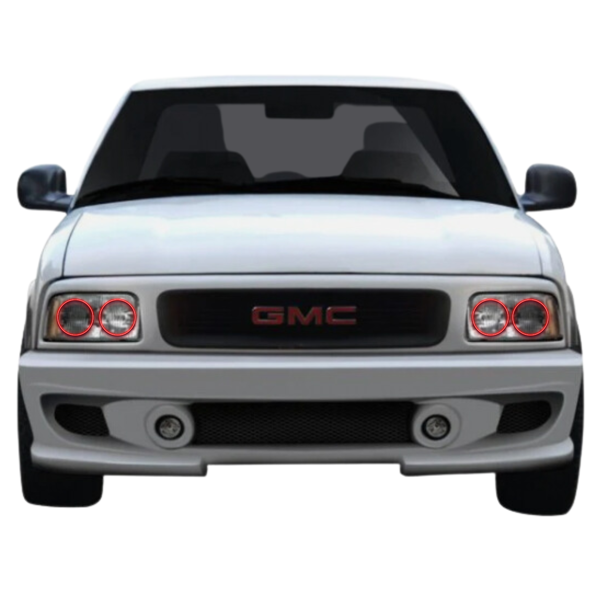 1998-2004 GMC Sonoma Multicolor Halo Kit - RGB Halo Kits Multicolor Flow Series Color Chasing RGBWA LED headlight kit Colorshift Oracle Lighting Trendz OneUpLighting Morimoto theretrofitsource AutoLEDTech Diode Dynamics