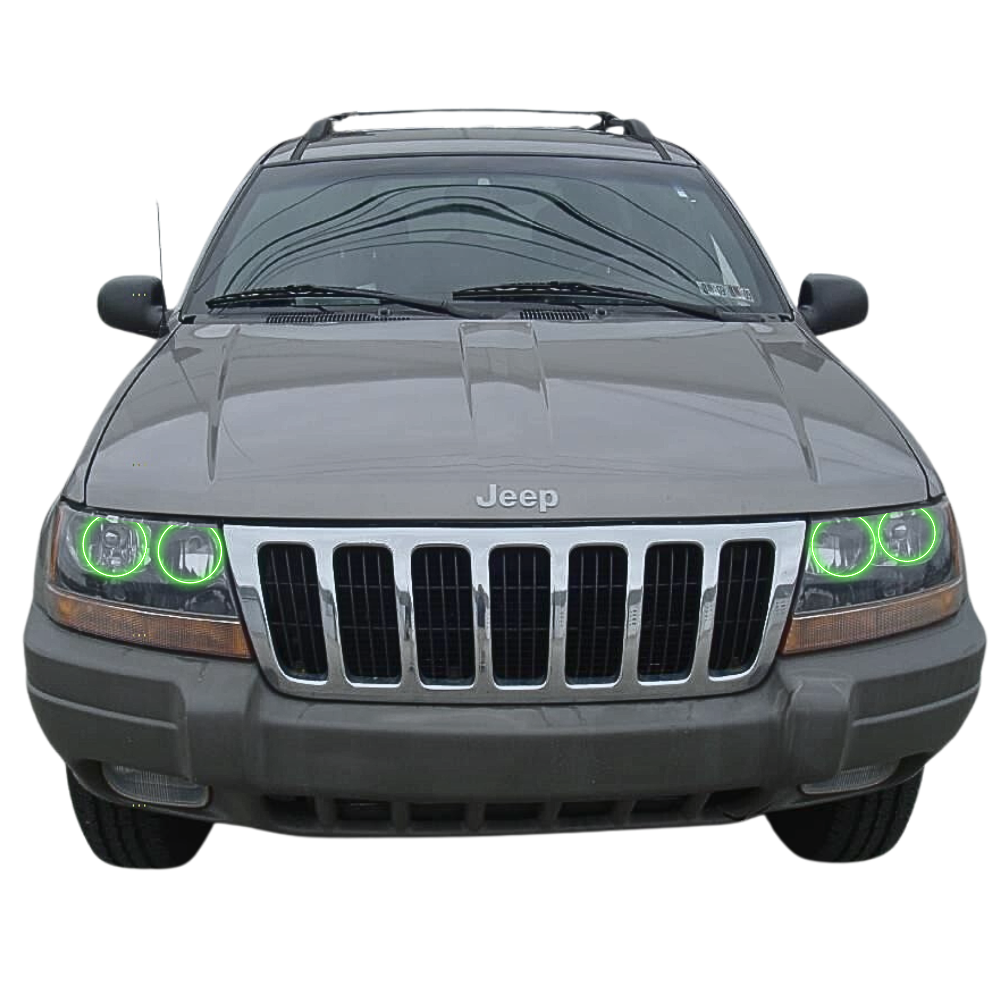 1999-2004 Jeep Grand Cherokee Multicolor Halo Kit - RGB Halo Kits Multicolor Flow Series Color Chasing RGBWA LED headlight kit Colorshift Oracle Lighting Trendz OneUpLighting Morimoto theretrofitsource AutoLEDTech Diode Dynamics