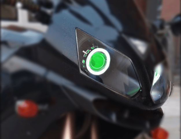 2000-2006 Kawasaki ZX-12R Motorcycle Halo Kit - RGB Halo Kits Multicolor Flow Series Color Chasing RGBWA LED headlight kit Colorshift Oracle Lighting Trendz OneUpLighting Morimoto theretrofitsource AutoLEDTech Diode Dynamics